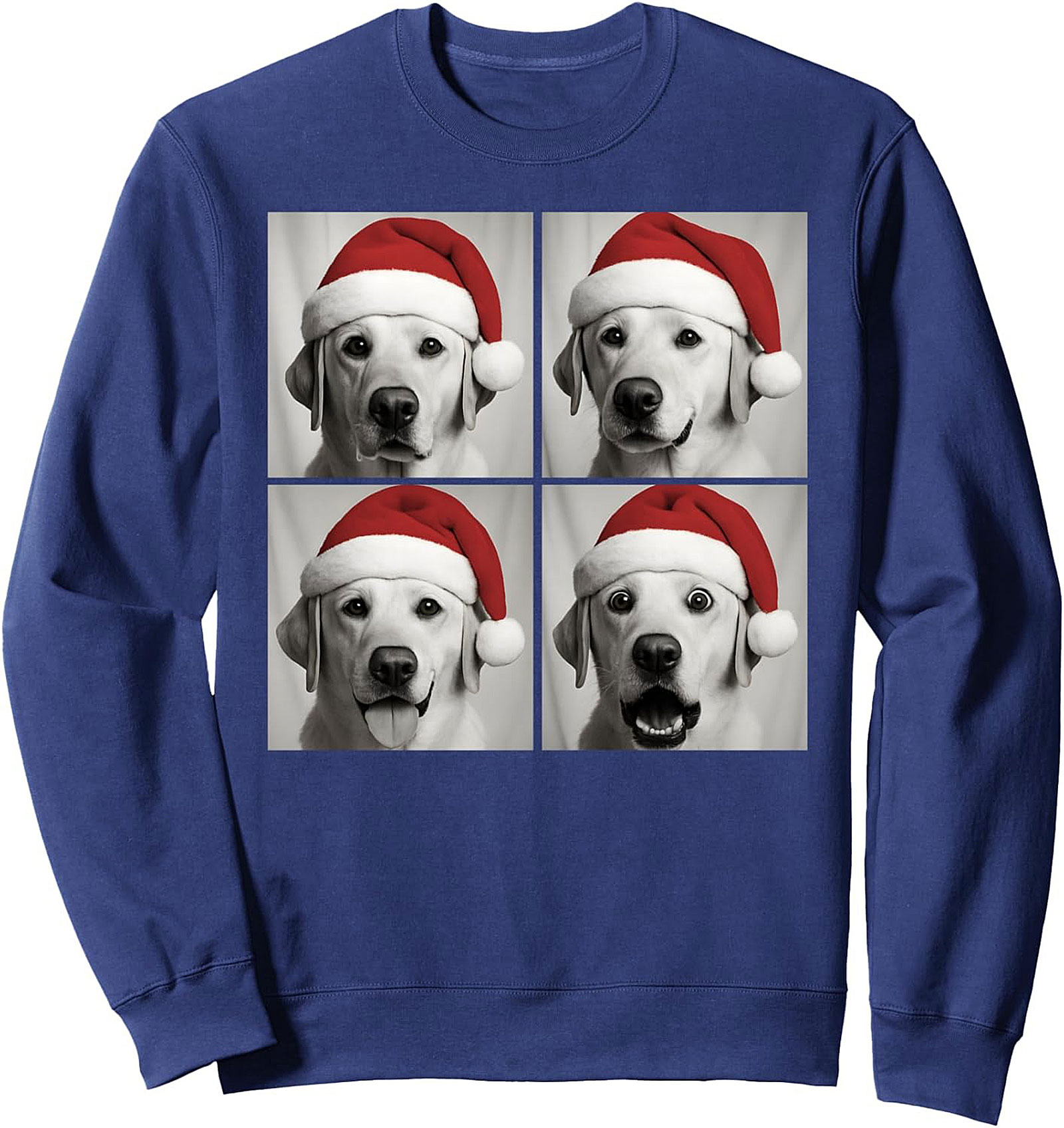 Funny Labrador Christmas Sweatshirt: Santa Hat Dog Crewneck Pullover