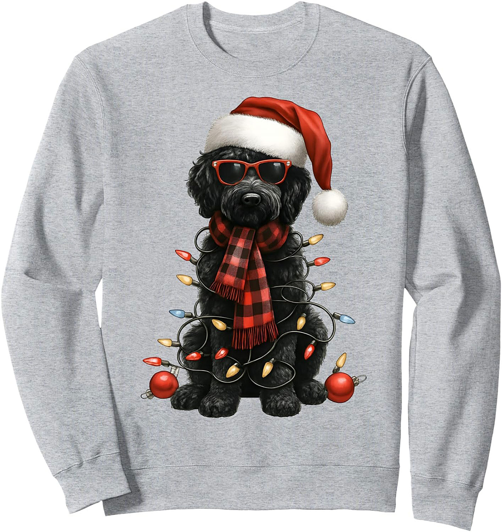 The Tinsel Terror: Funny Doodle Dog Christmas Sweatshirt