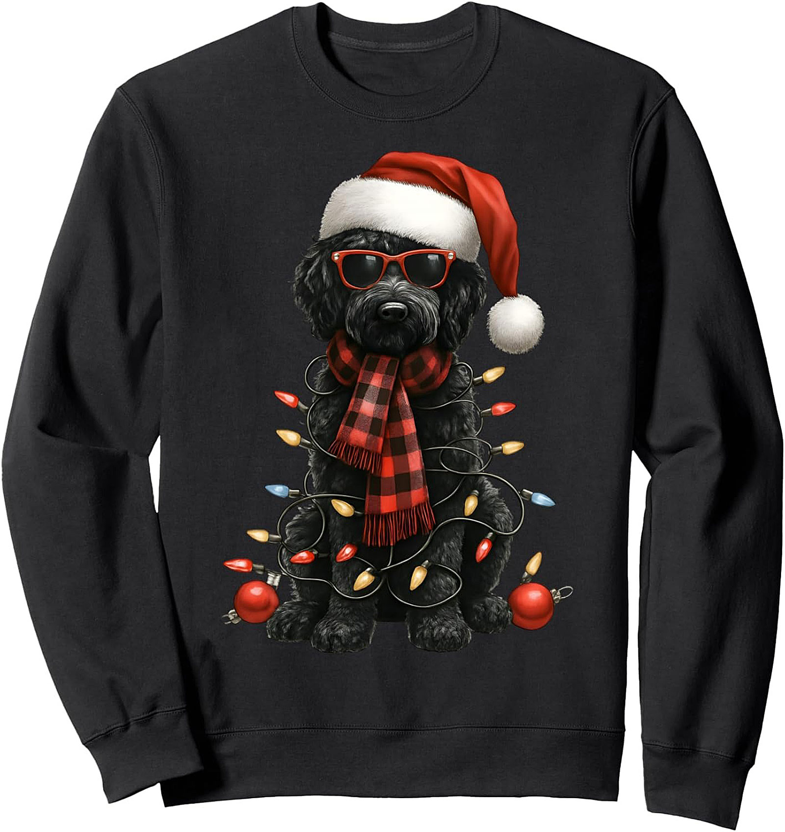 The Tinsel Terror: Funny Doodle Dog Christmas Sweatshirt