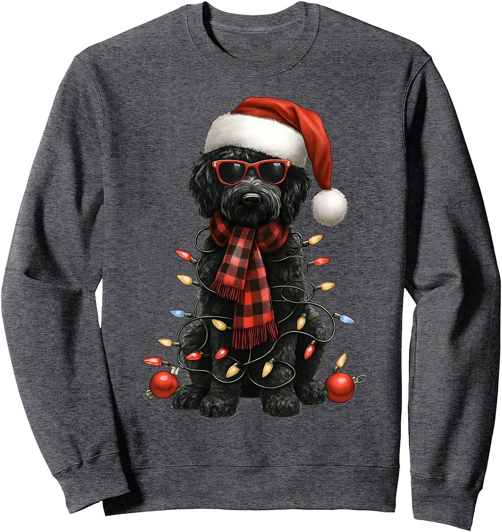 The Tinsel Terror: Funny Doodle Dog Christmas Sweatshirt