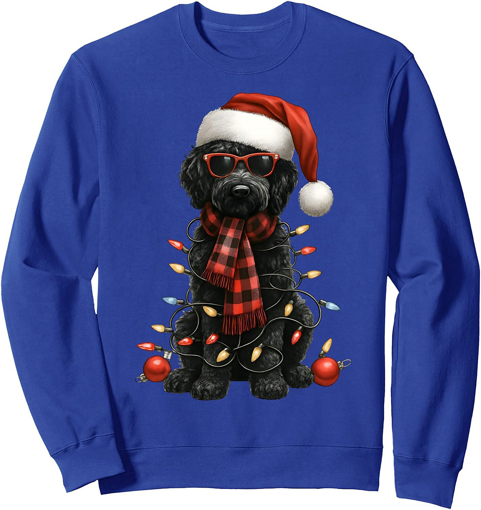 The Tinsel Terror: Funny Doodle Dog Christmas Sweatshirt