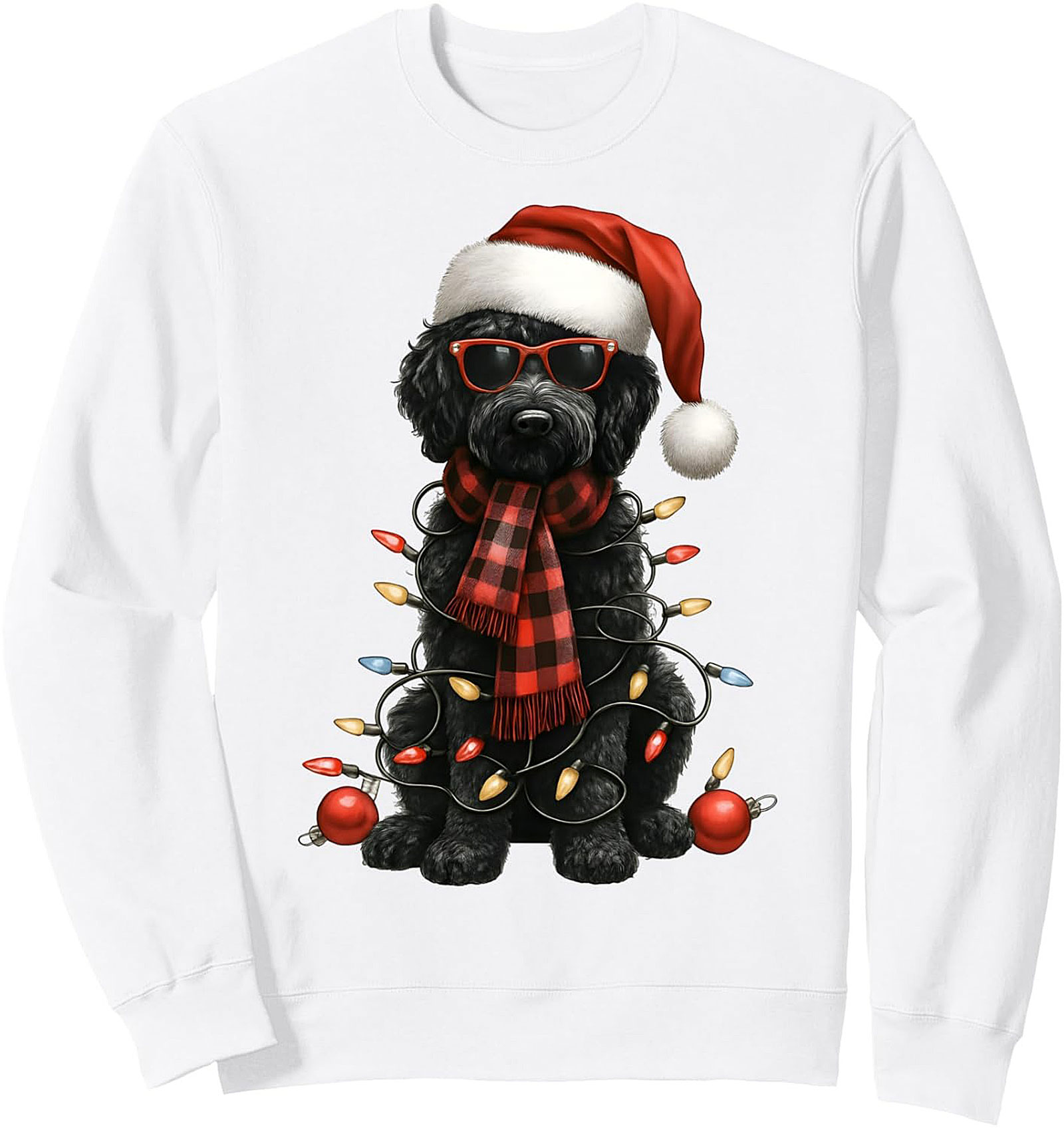 The Tinsel Terror: Funny Doodle Dog Christmas Sweatshirt