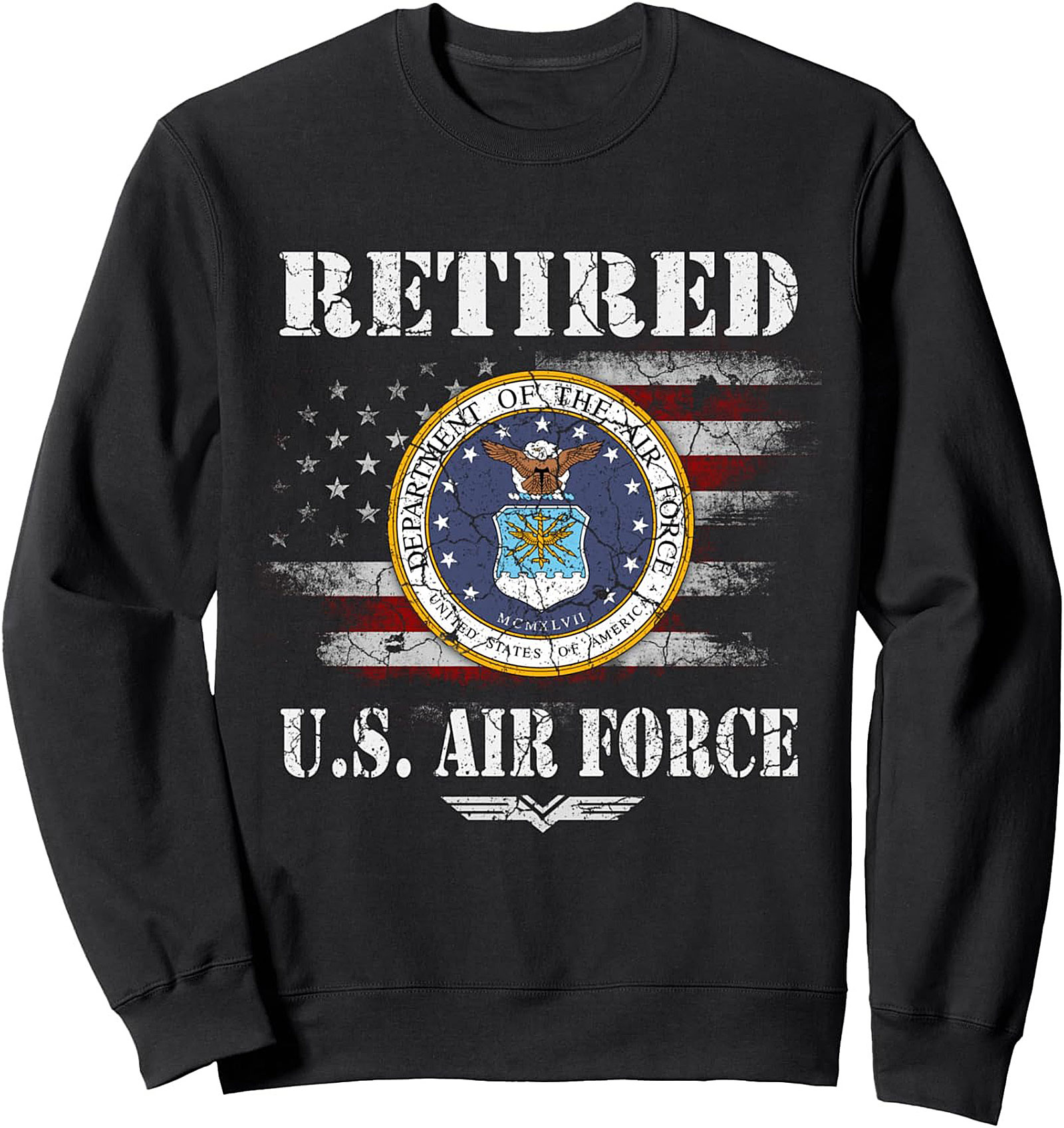 Retired U.S. Air Force Veteran Crewneck Sweatshirt | Gift