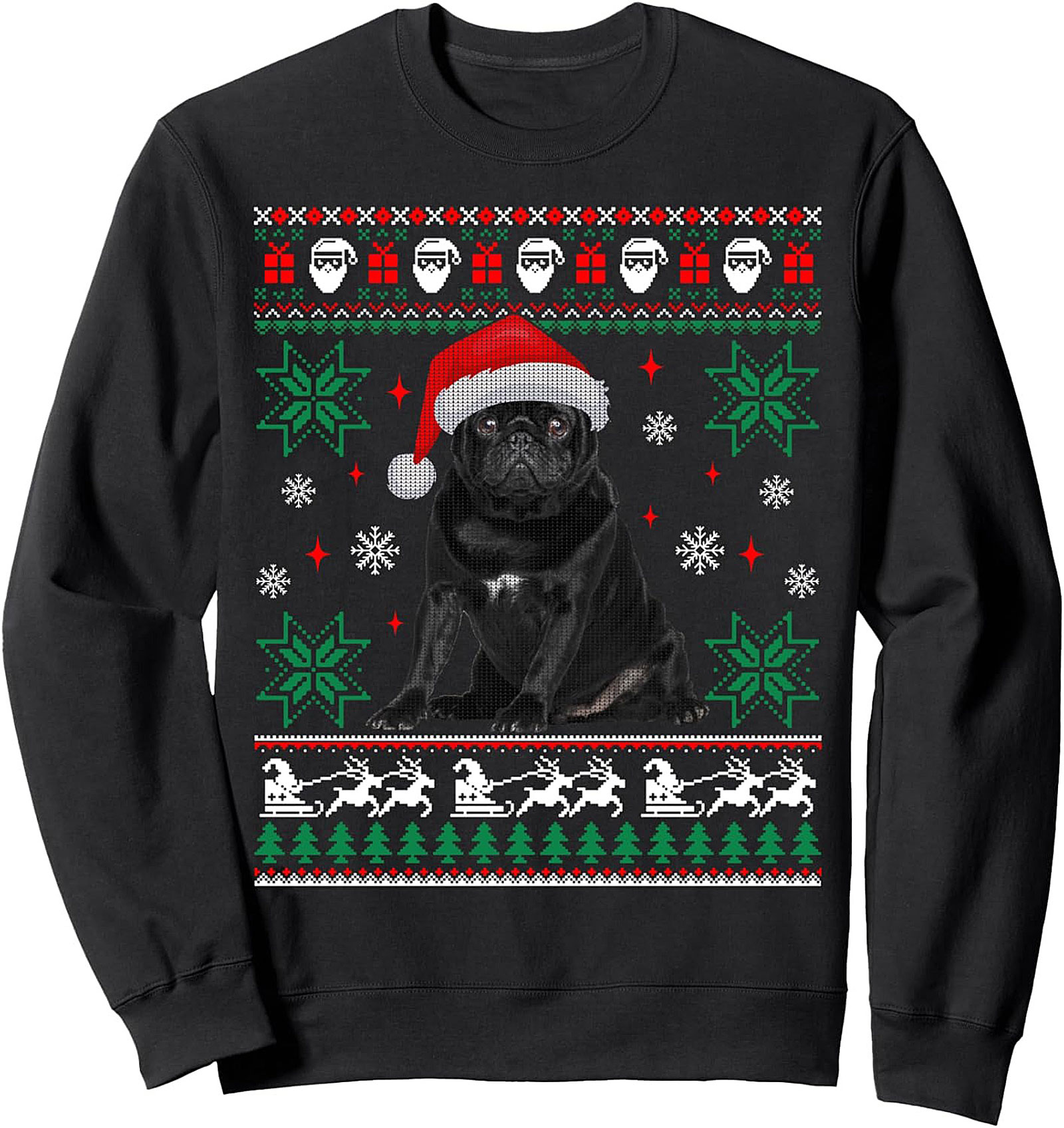 Festive Pug Ugly Christmas Sweatshirt | Cozy Crewneck Pullover