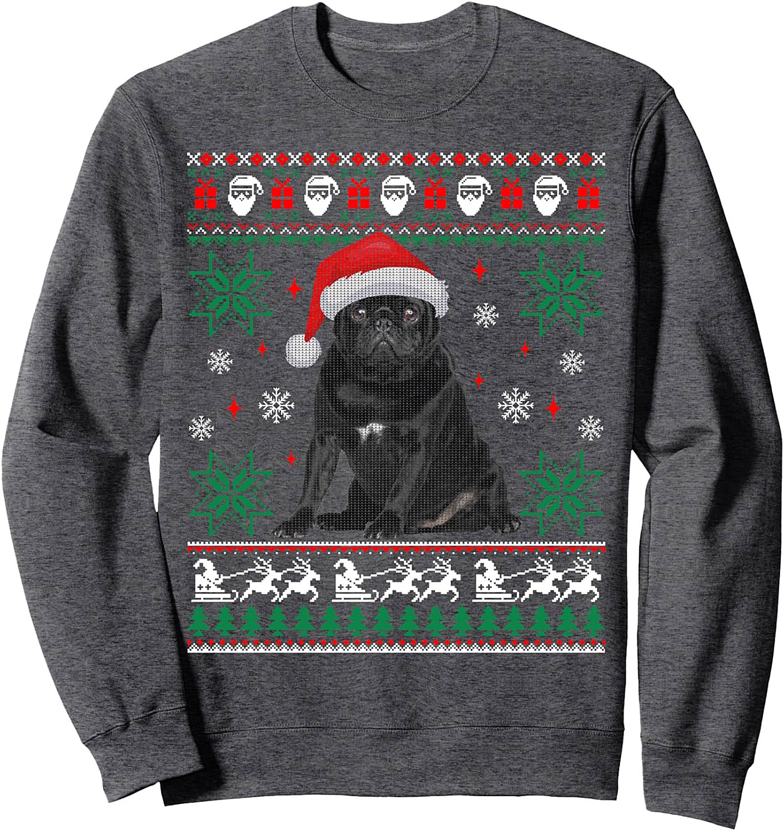 Festive Pug Ugly Christmas Sweatshirt | Cozy Crewneck Pullover