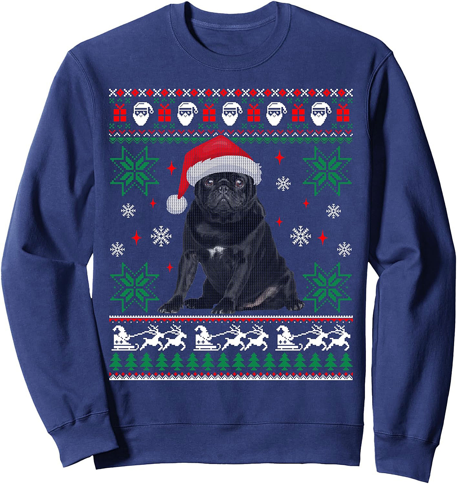 Festive Pug Ugly Christmas Sweatshirt | Cozy Crewneck Pullover