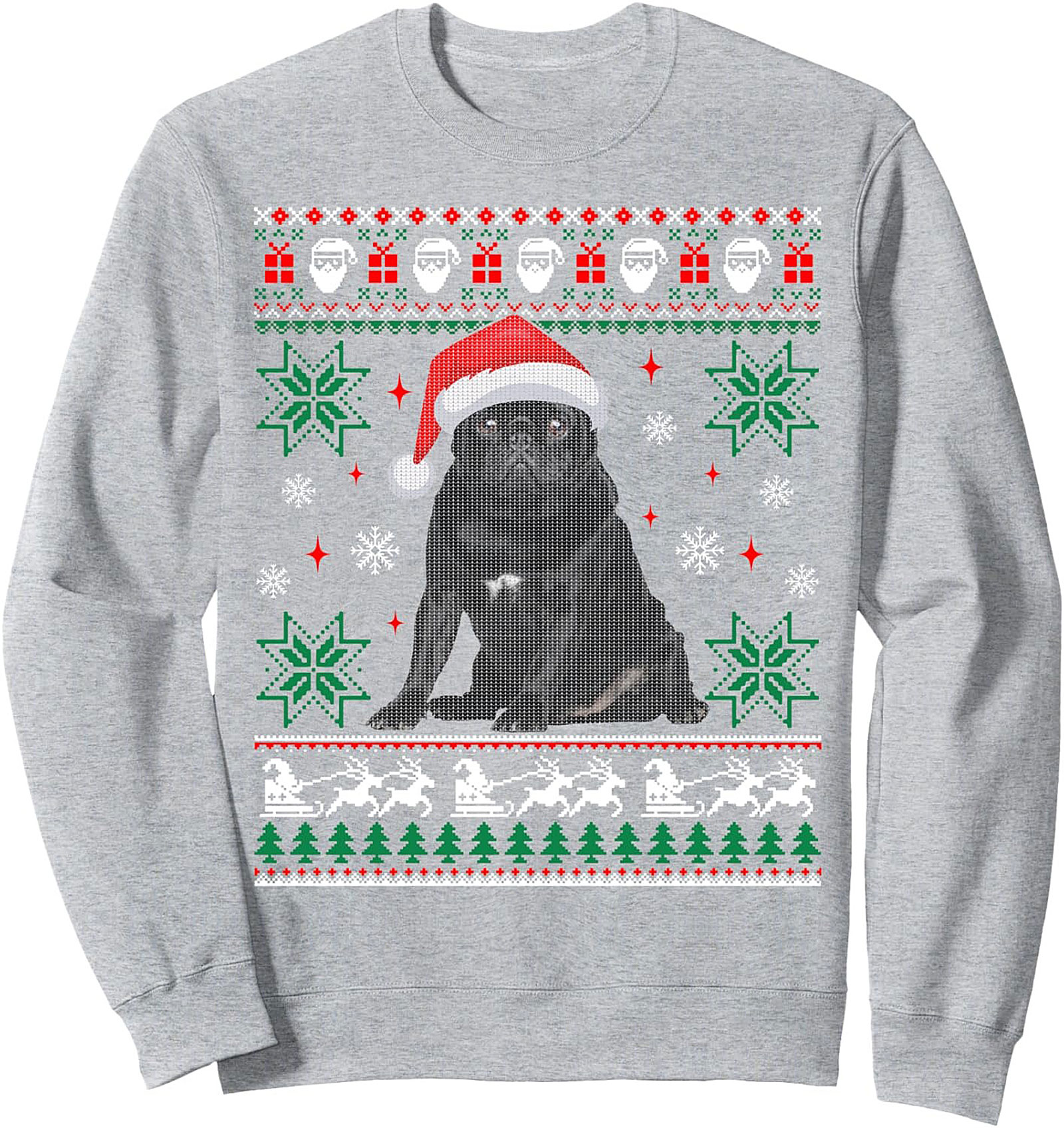 Festive Pug Ugly Christmas Sweatshirt | Cozy Crewneck Pullover