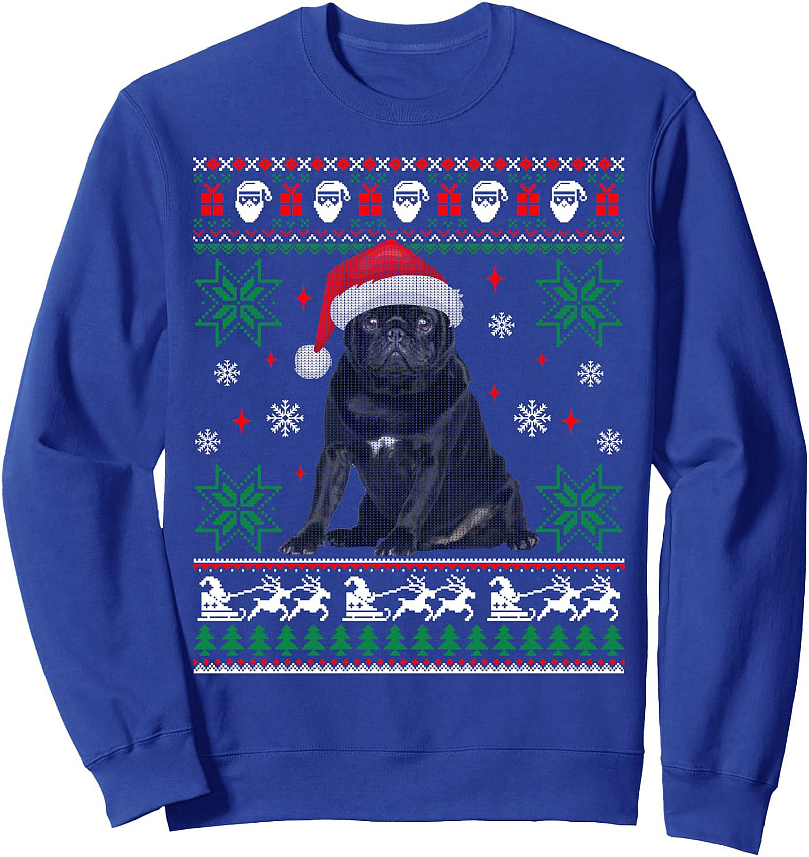 Festive Pug Ugly Christmas Sweatshirt | Cozy Crewneck Pullover