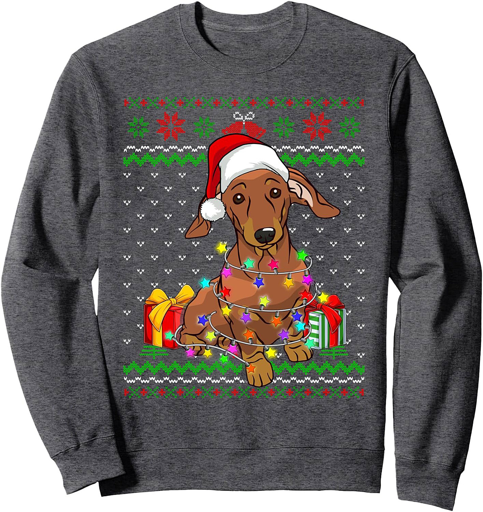 Dachshund Christmas Sweatshirt | Wiener Dog Holiday Crewneck Pullover
