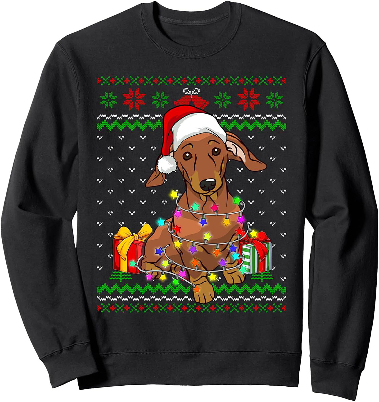 Dachshund Christmas Sweatshirt | Wiener Dog Holiday Crewneck Pullover