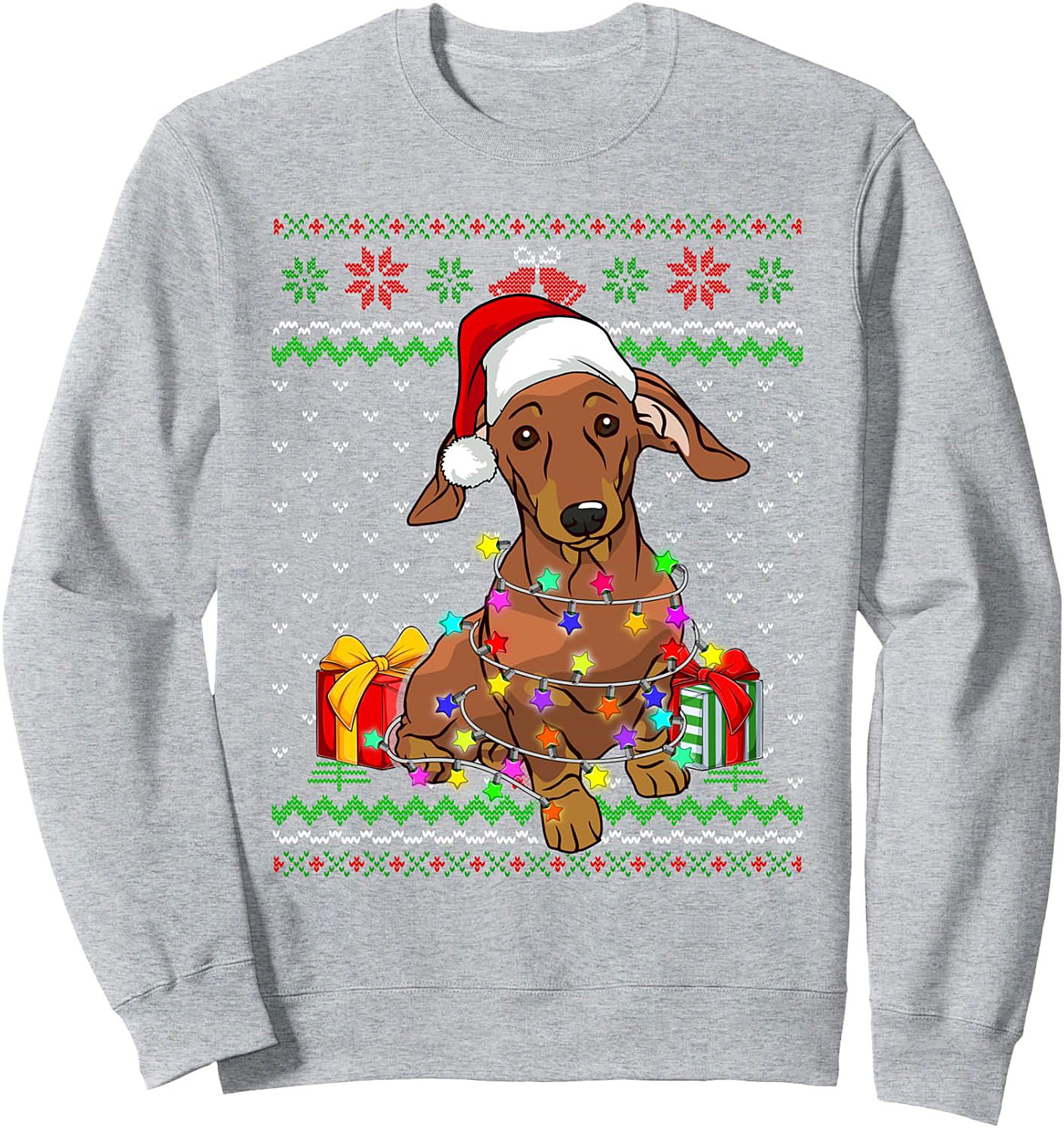 Dachshund Christmas Sweatshirt | Wiener Dog Holiday Crewneck Pullover