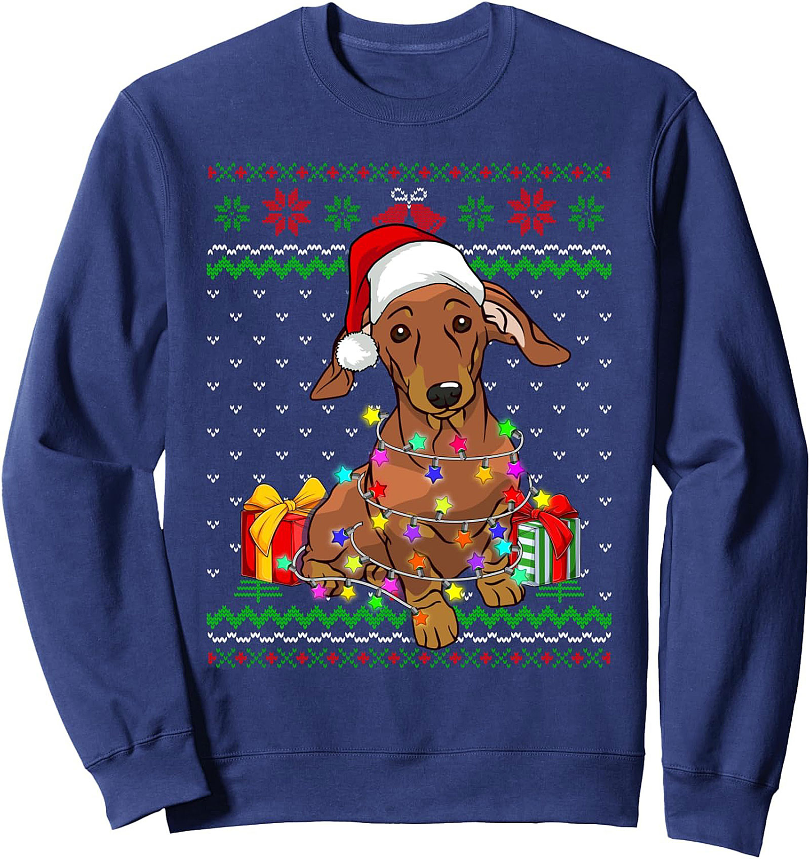 Dachshund Christmas Sweatshirt | Wiener Dog Holiday Crewneck Pullover