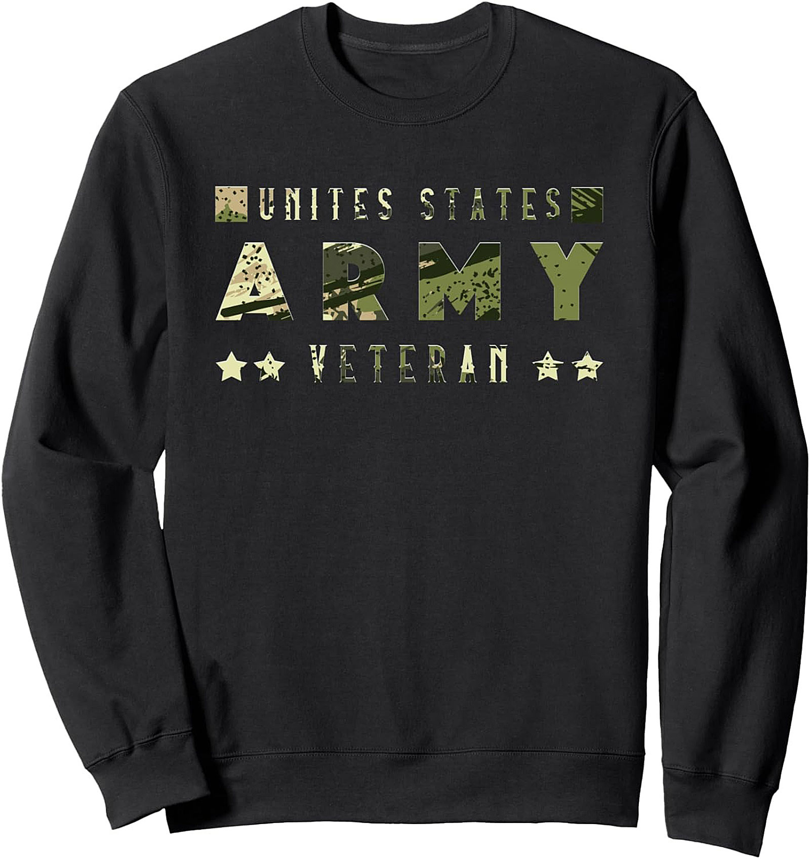 Army Veteran Crewneck Sweatshirt | Camo Pullover Gift