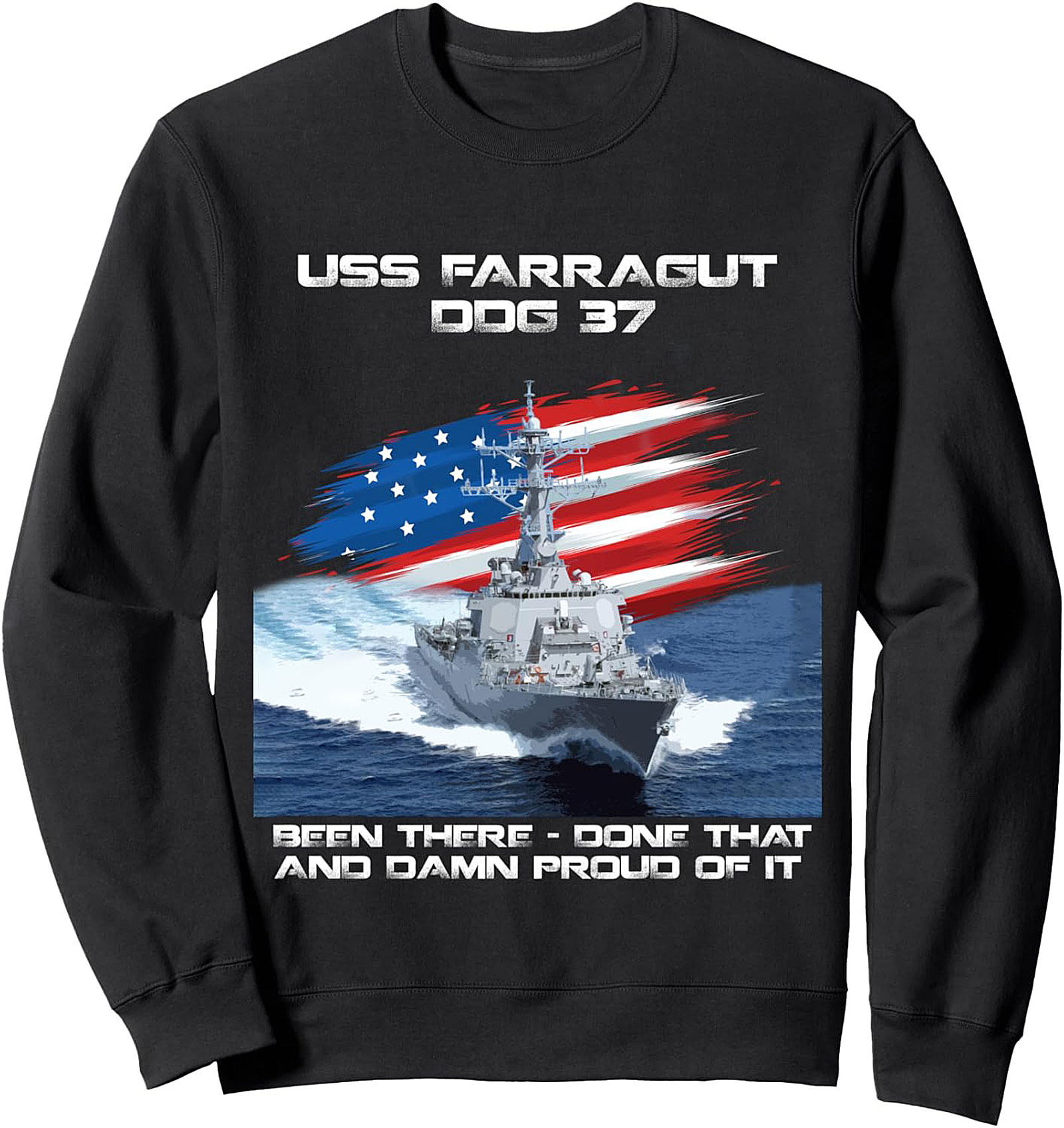 USS Farragut DDG 37 Veteran Crewneck Sweatshirt | Navy Gift