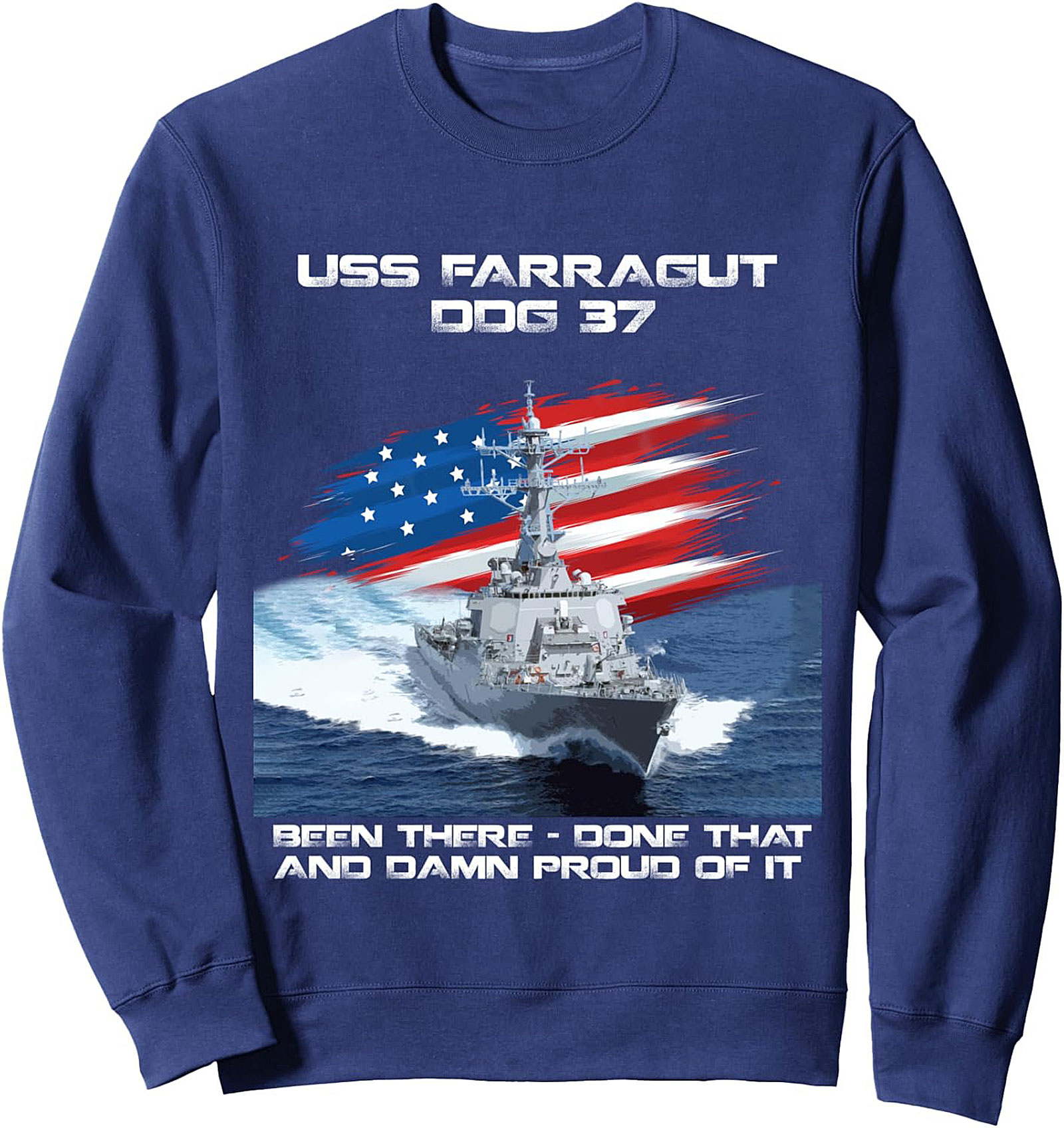 USS Farragut DDG 37 Veteran Crewneck Sweatshirt | Navy Gift