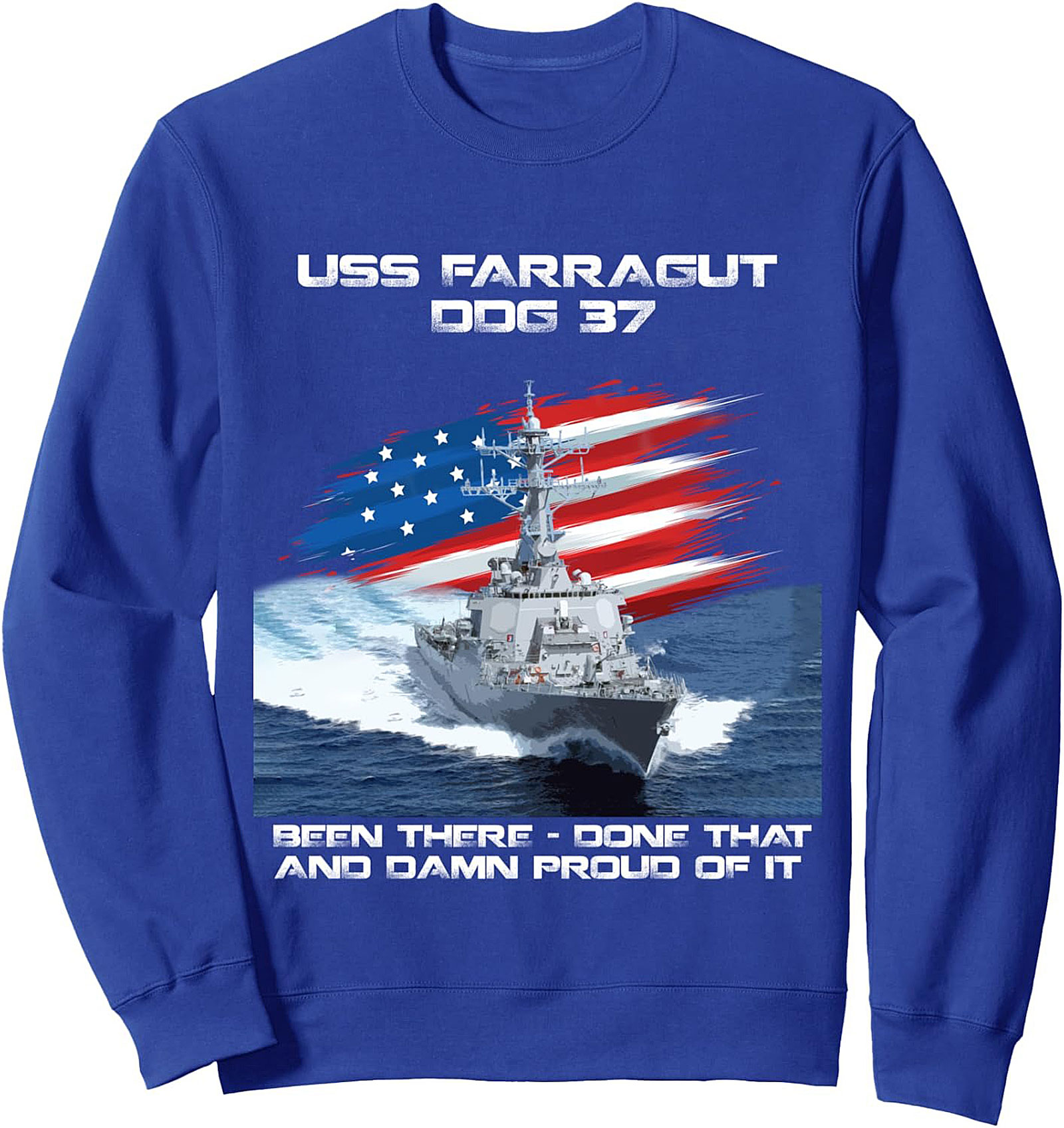 USS Farragut DDG 37 Veteran Crewneck Sweatshirt | Navy Gift