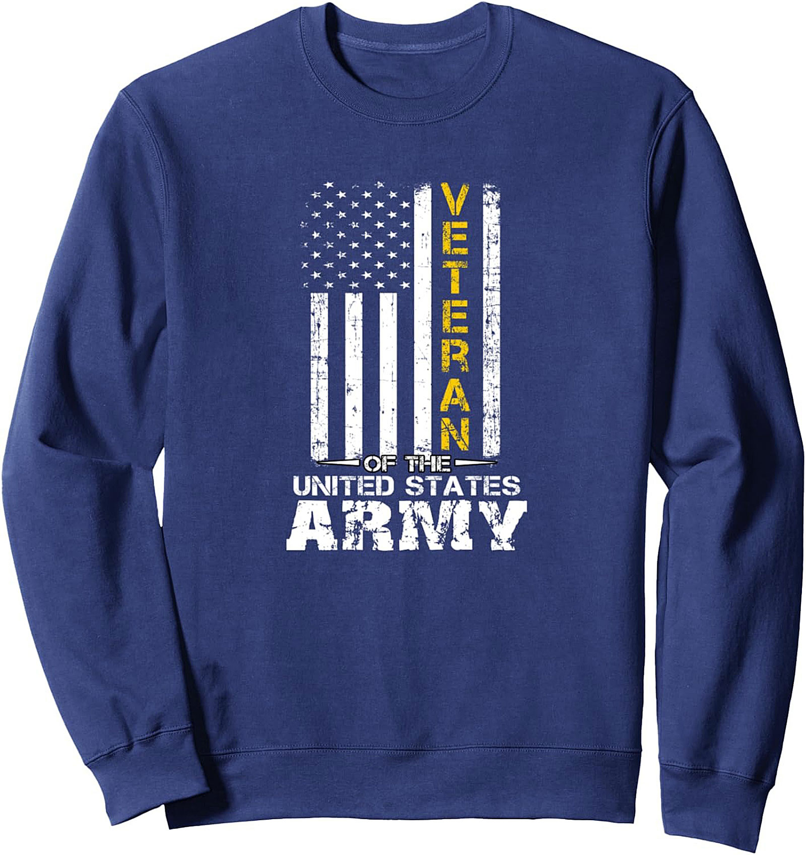 Army Veteran Crewneck Sweatshirt | Distressed Flag