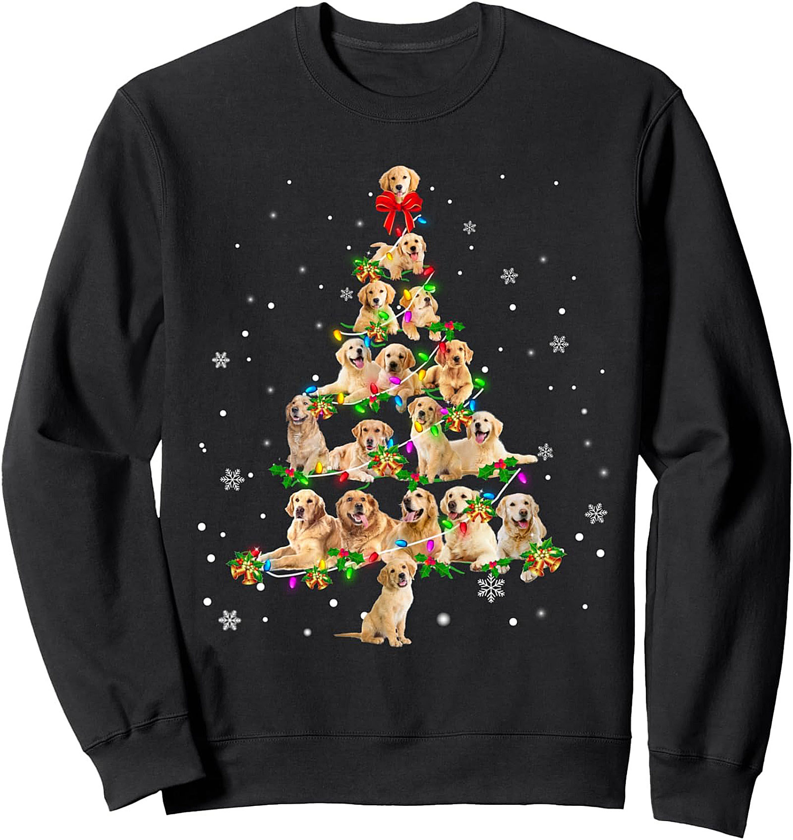Golden Retriever Christmas Tree Sweatshirt | Festive Dog Lover Crewneck