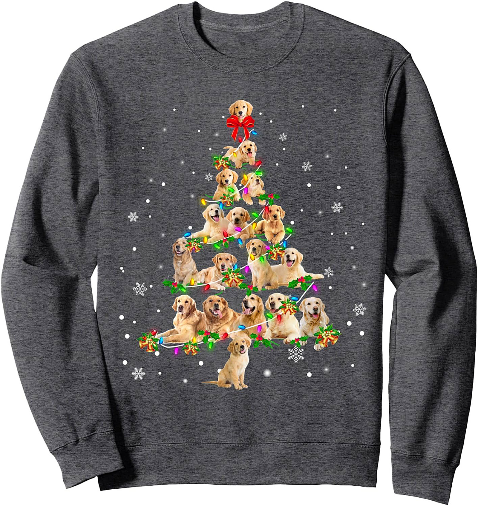 Golden Retriever Christmas Tree Sweatshirt | Festive Dog Lover Crewneck