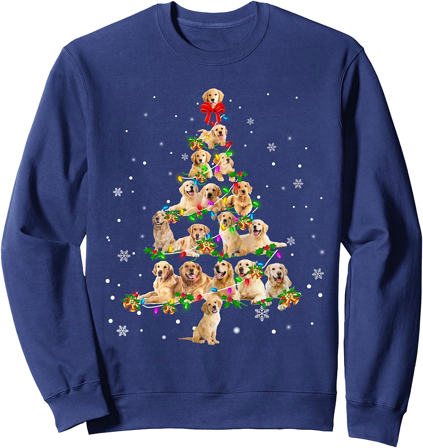 Golden Retriever Christmas Tree Sweatshirt | Festive Dog Lover Crewneck