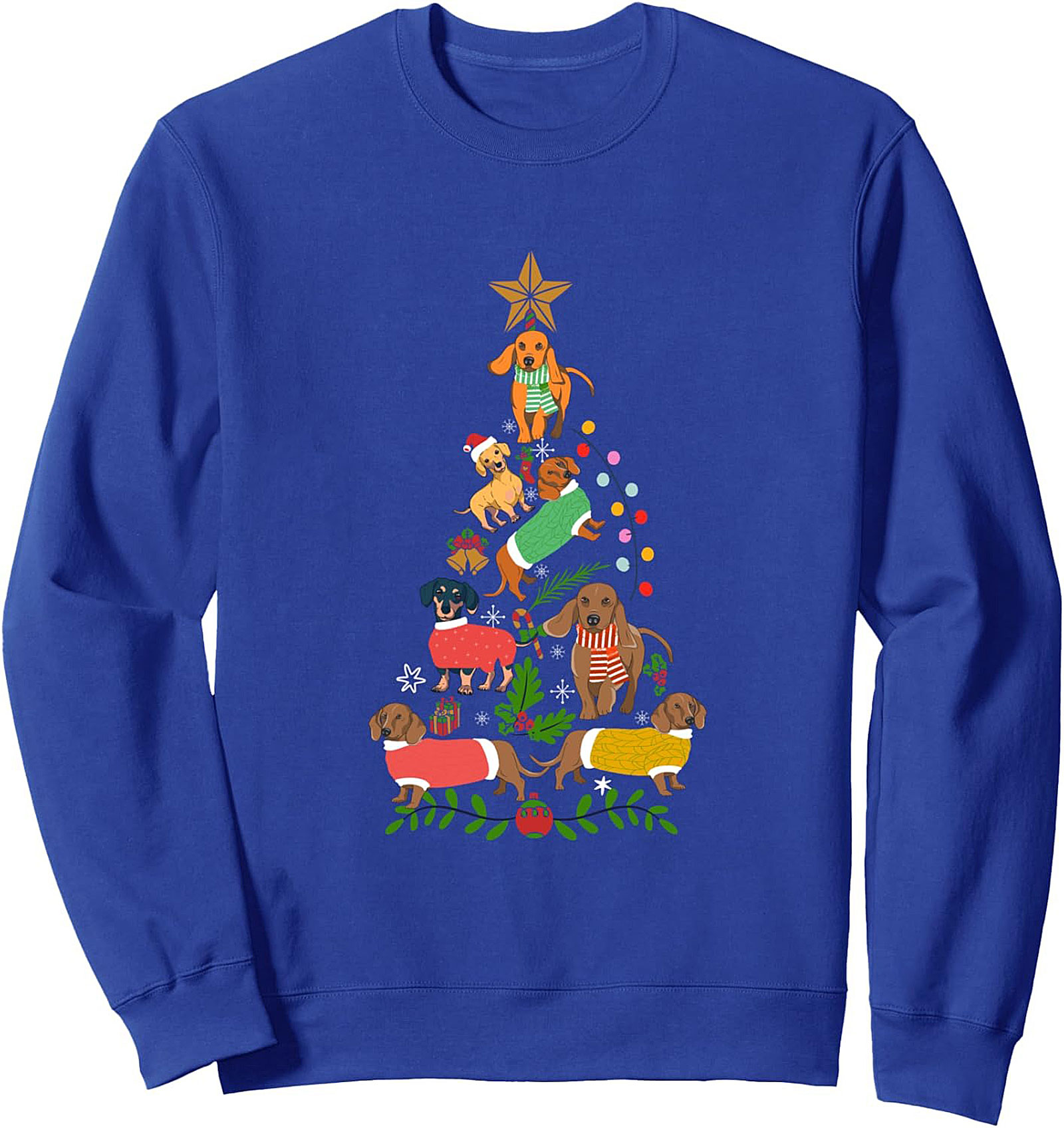 The Dachshund Christmas Tree Pullover Sweatshirt | Festive Wiener Dog Crewneck