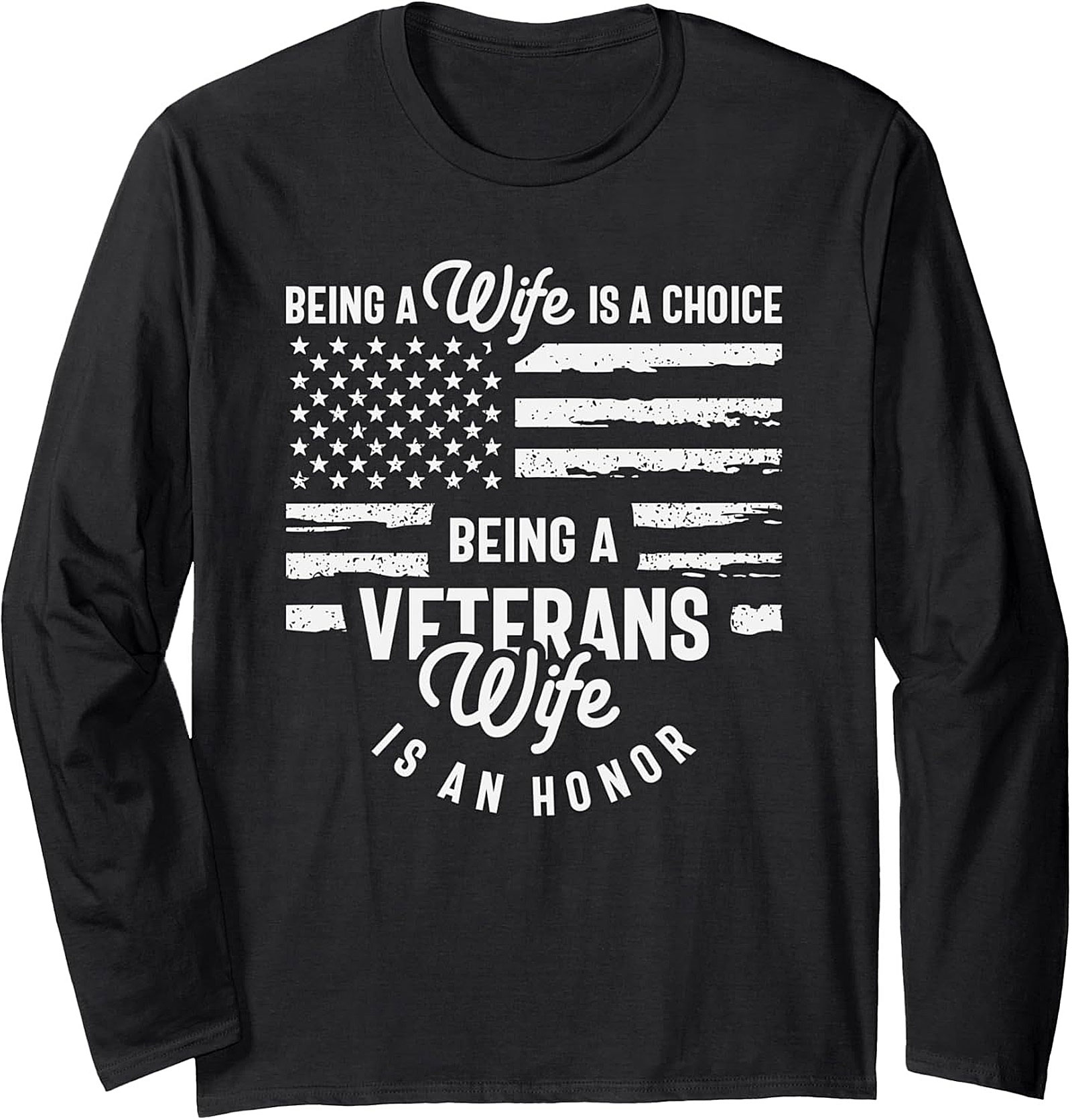 Veterans Wife Honor Crewneck Sweatshirt | Patriotic Pullover