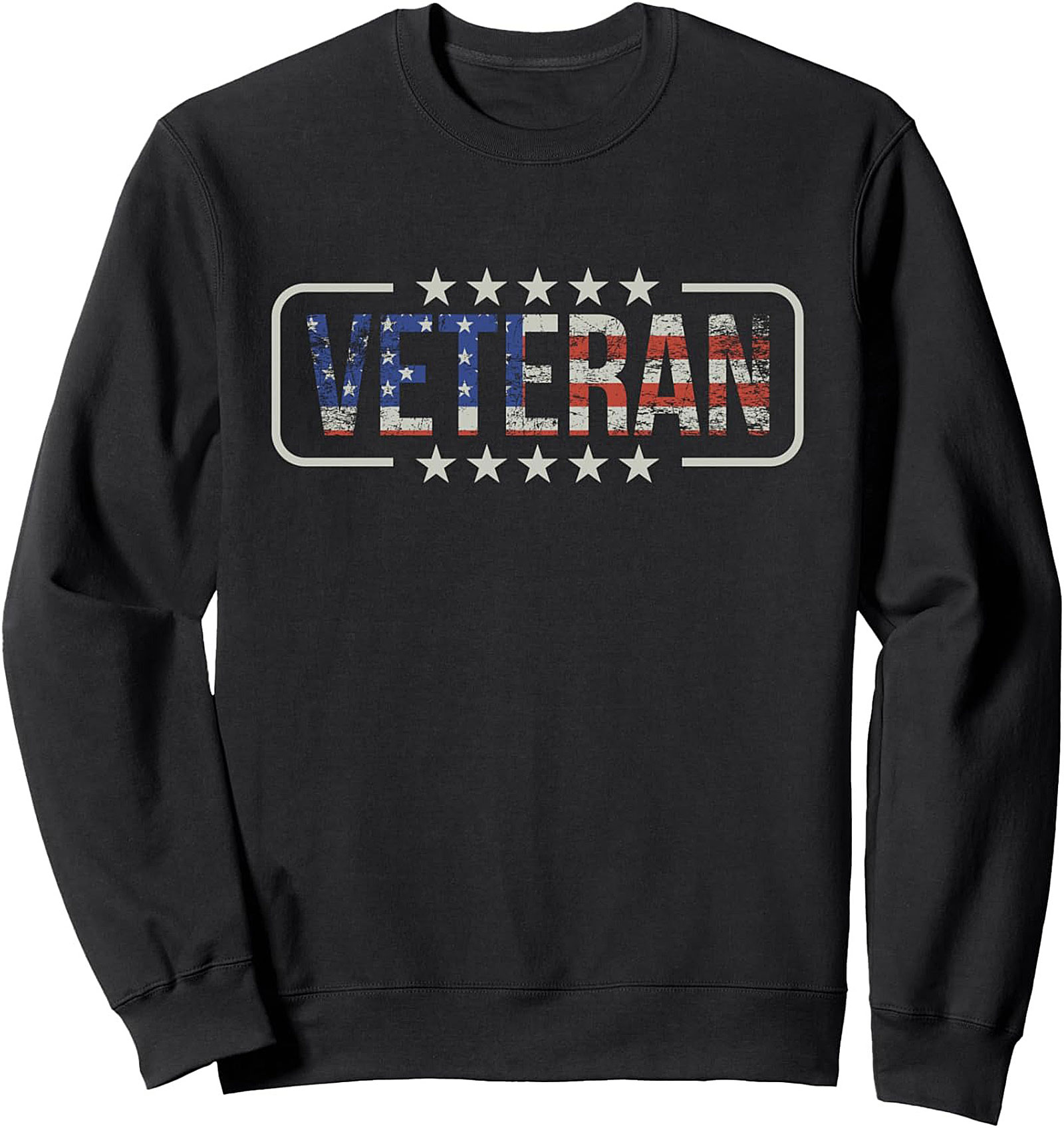 Veteran Crewneck Sweatshirt | Distressed Flag Pullover Gift
