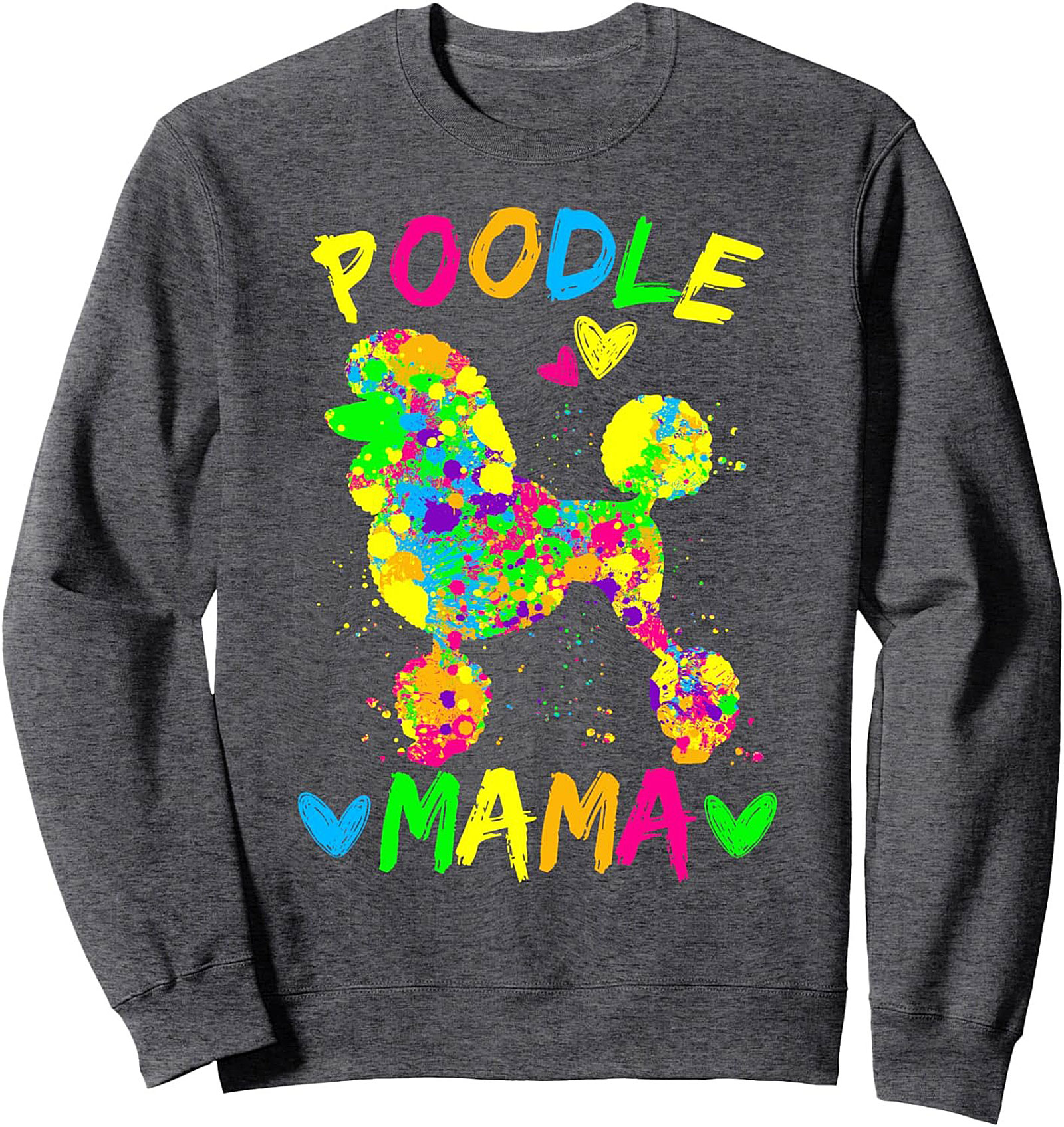 Neon Poodle Mama Crewneck Sweatshirt – Vibrant Dog Lover Graphic Pullover