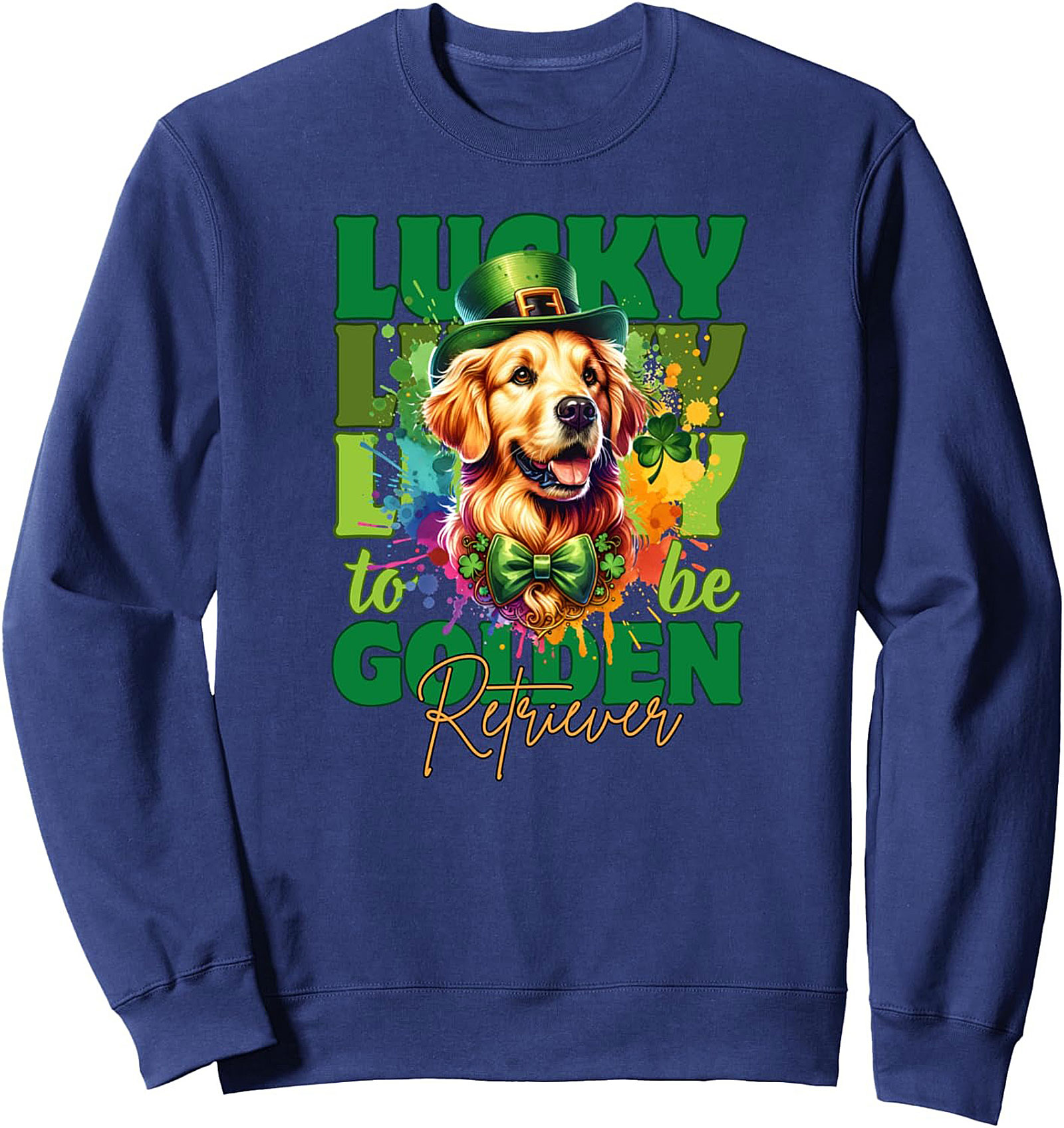 St. Patrick's Day Golden Retriever Crewneck Sweatshirt