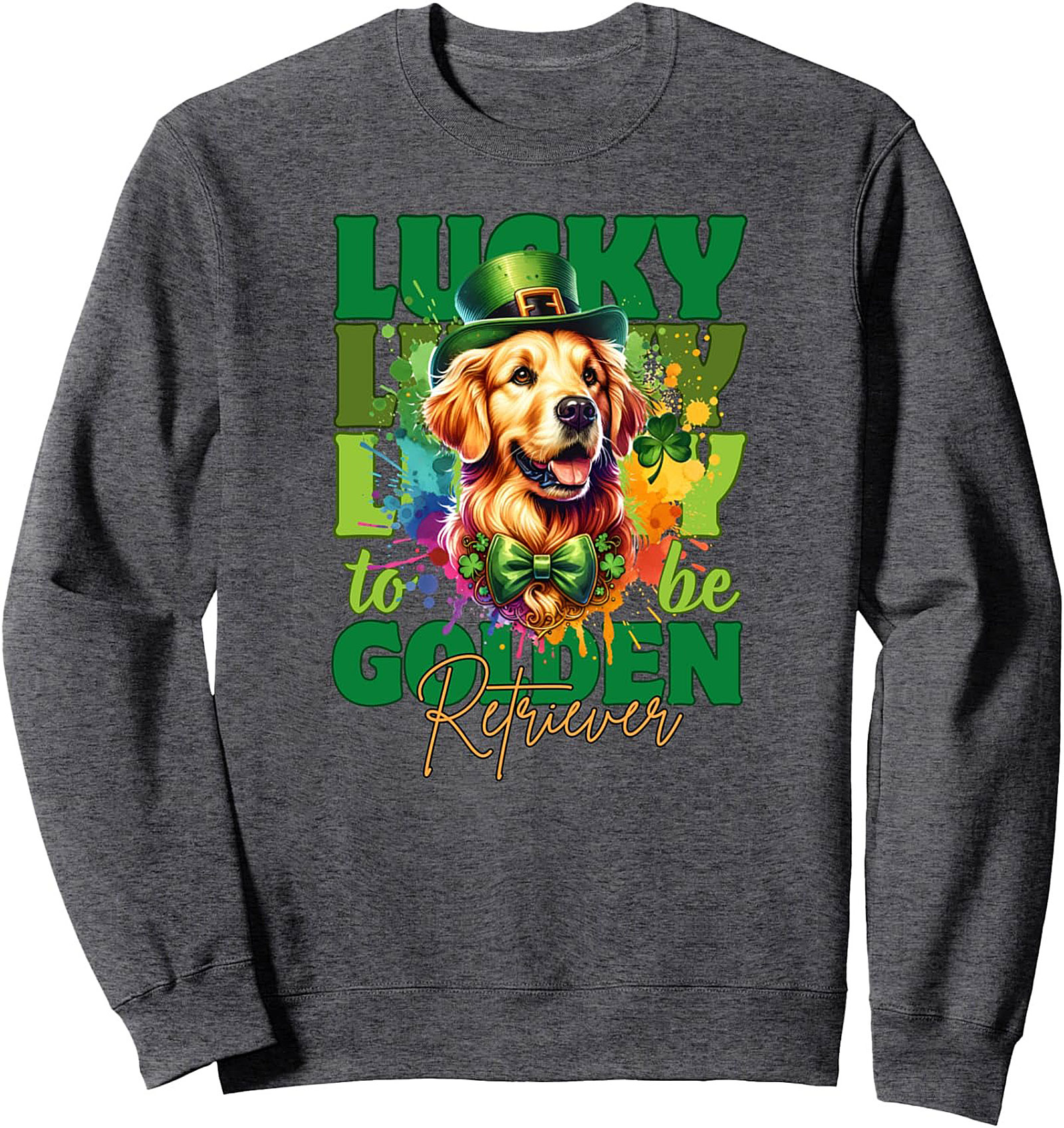 St. Patrick's Day Golden Retriever Crewneck Sweatshirt