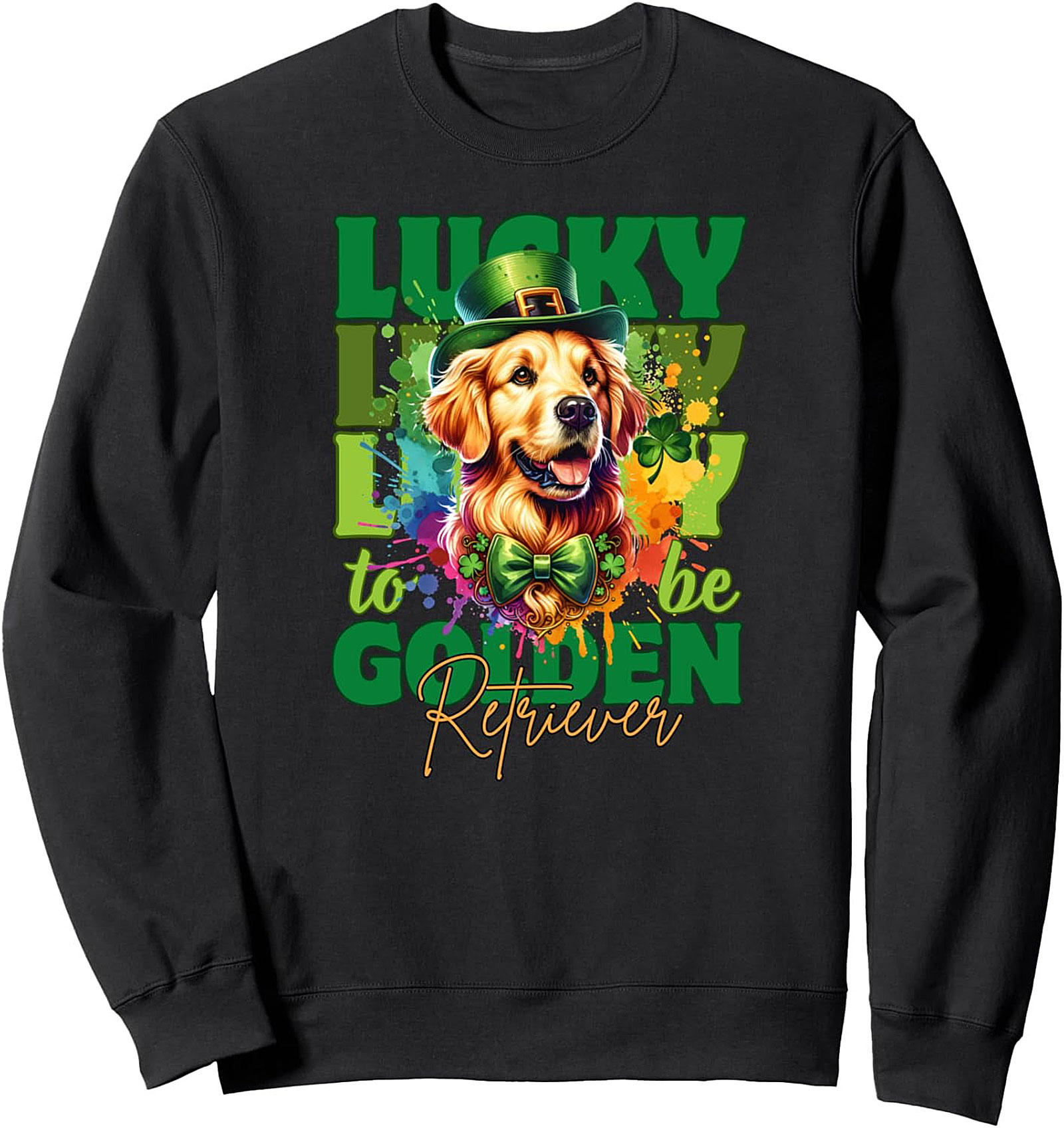 St. Patrick's Day Golden Retriever Crewneck Sweatshirt
