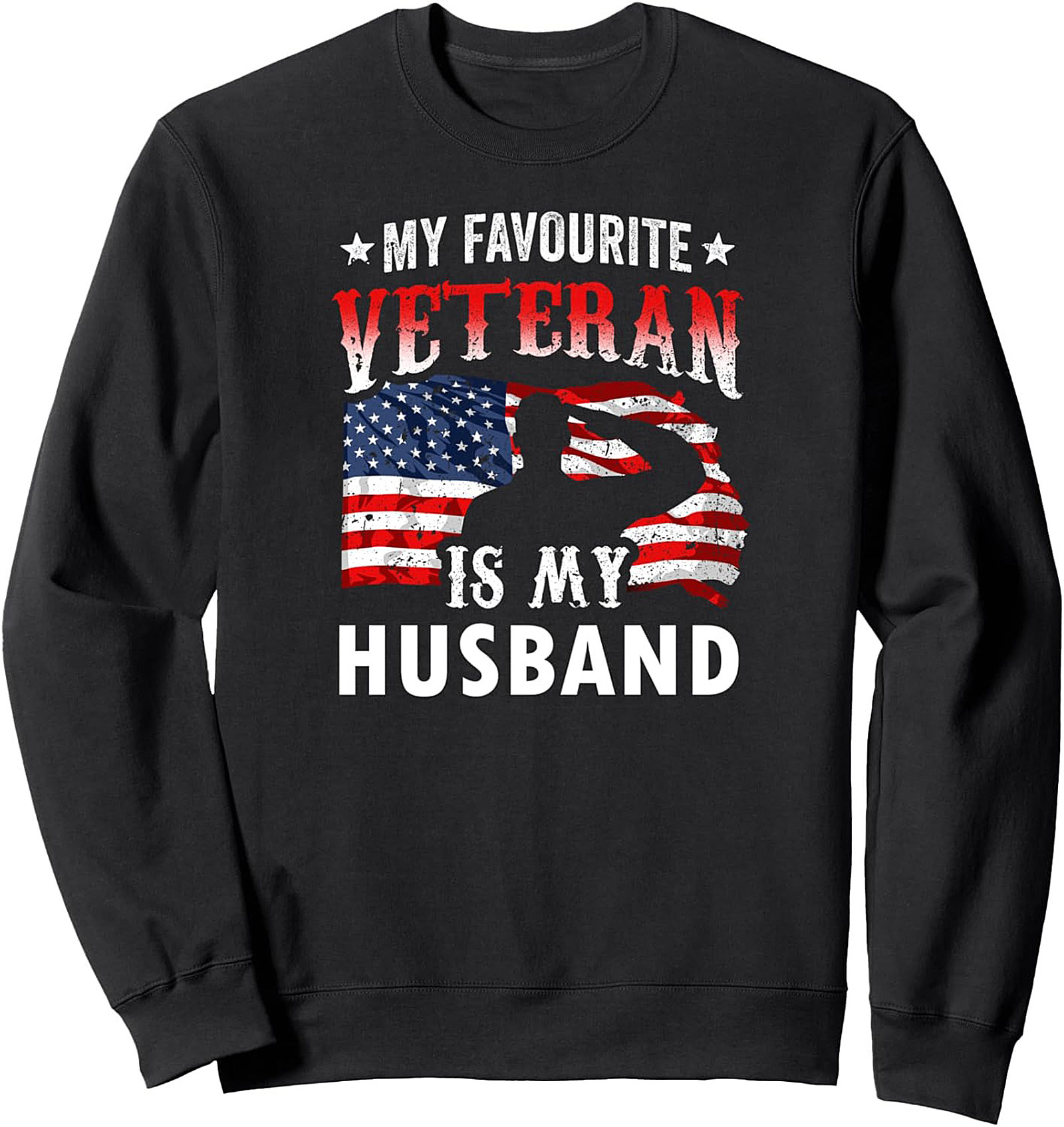 Favorite Veteran Husband Graphic Crewneck Sweatshirt