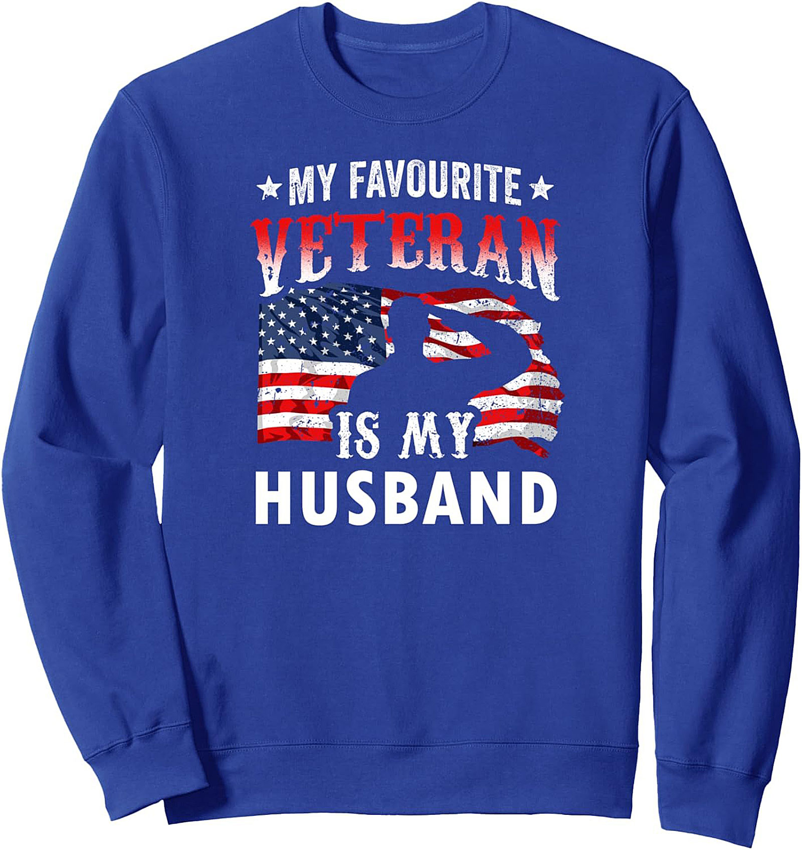 Favorite Veteran Husband Graphic Crewneck Sweatshirt