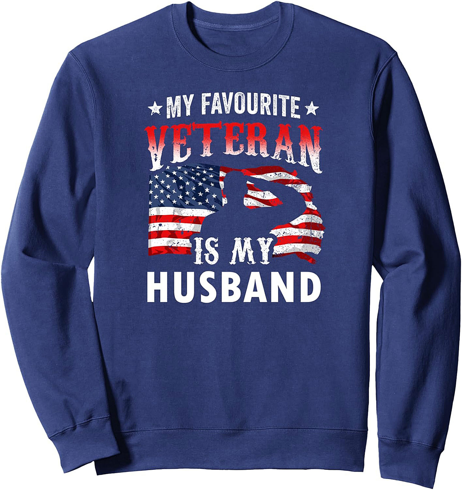 Favorite Veteran Husband Graphic Crewneck Sweatshirt