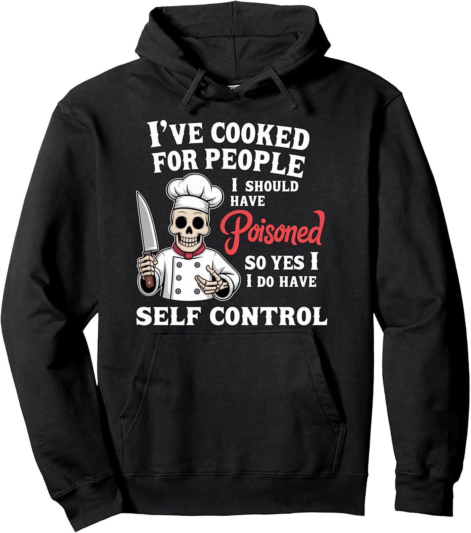 Funny Chef T-Shirt Self Control Graphic Tee Gift