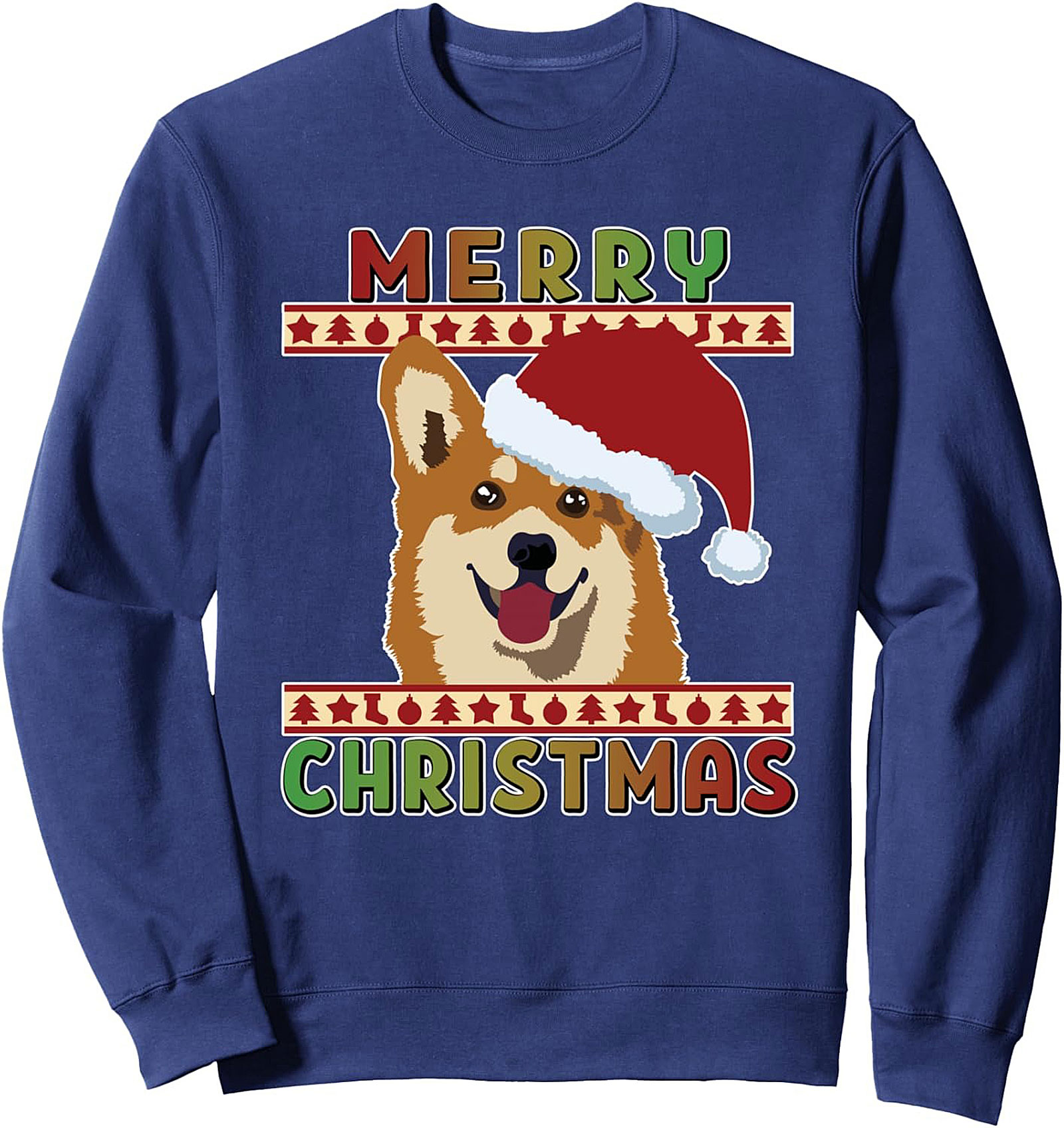 Merry Christmas Corgi Crewneck Sweatshirt | Festive Dog Lover Pullover