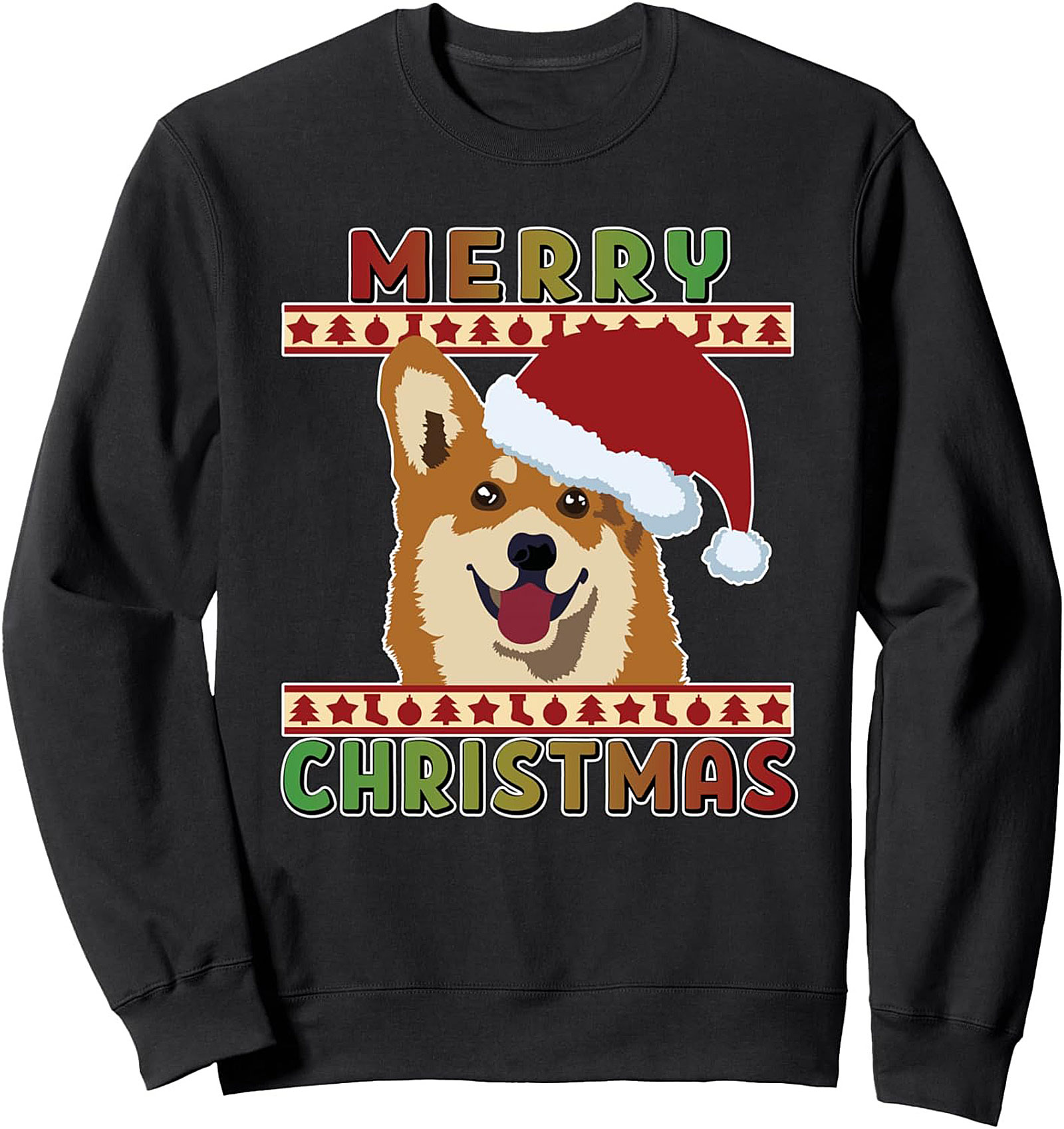Merry Christmas Corgi Crewneck Sweatshirt | Festive Dog Lover Pullover