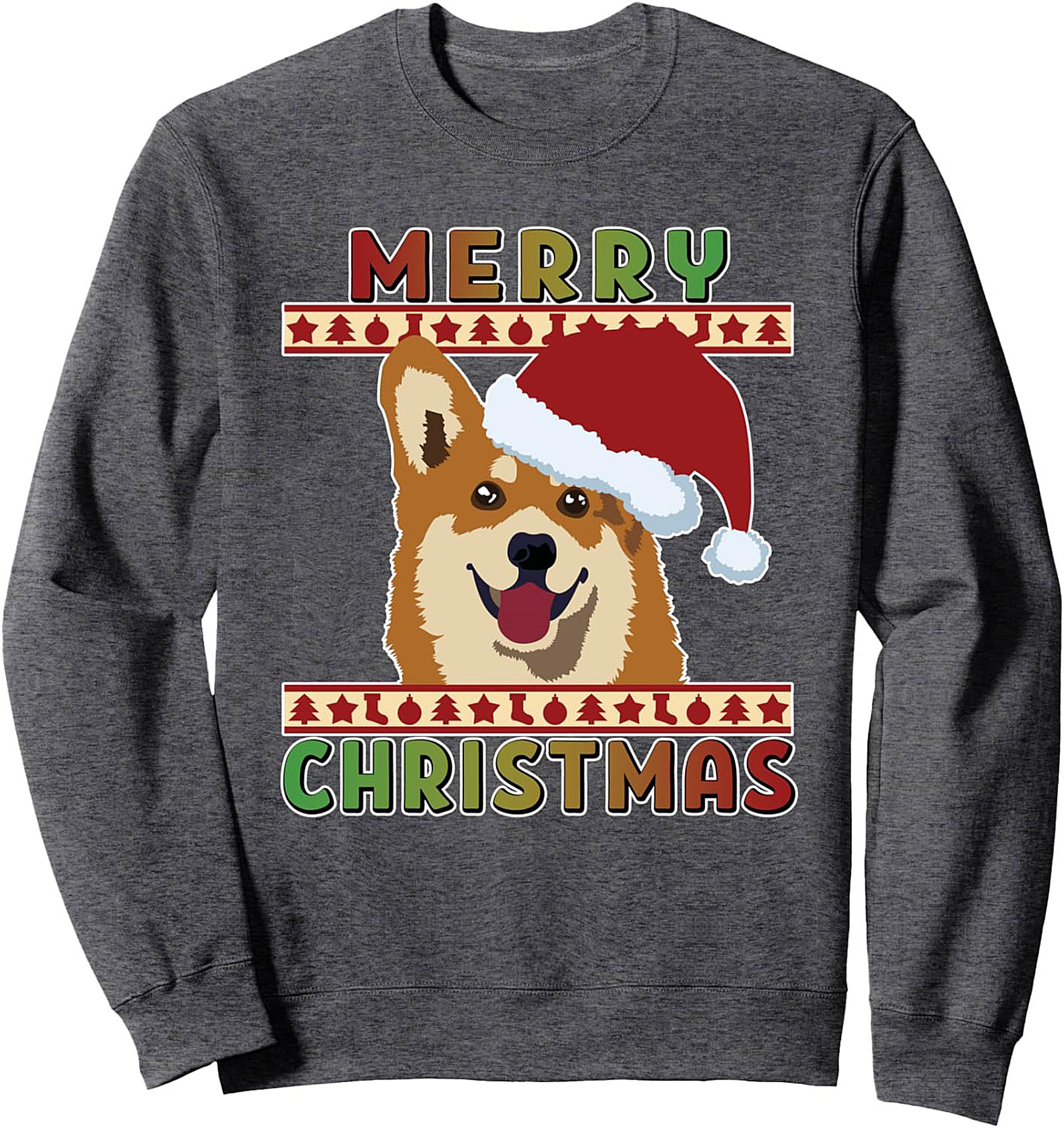 Merry Christmas Corgi Crewneck Sweatshirt | Festive Dog Lover Pullover
