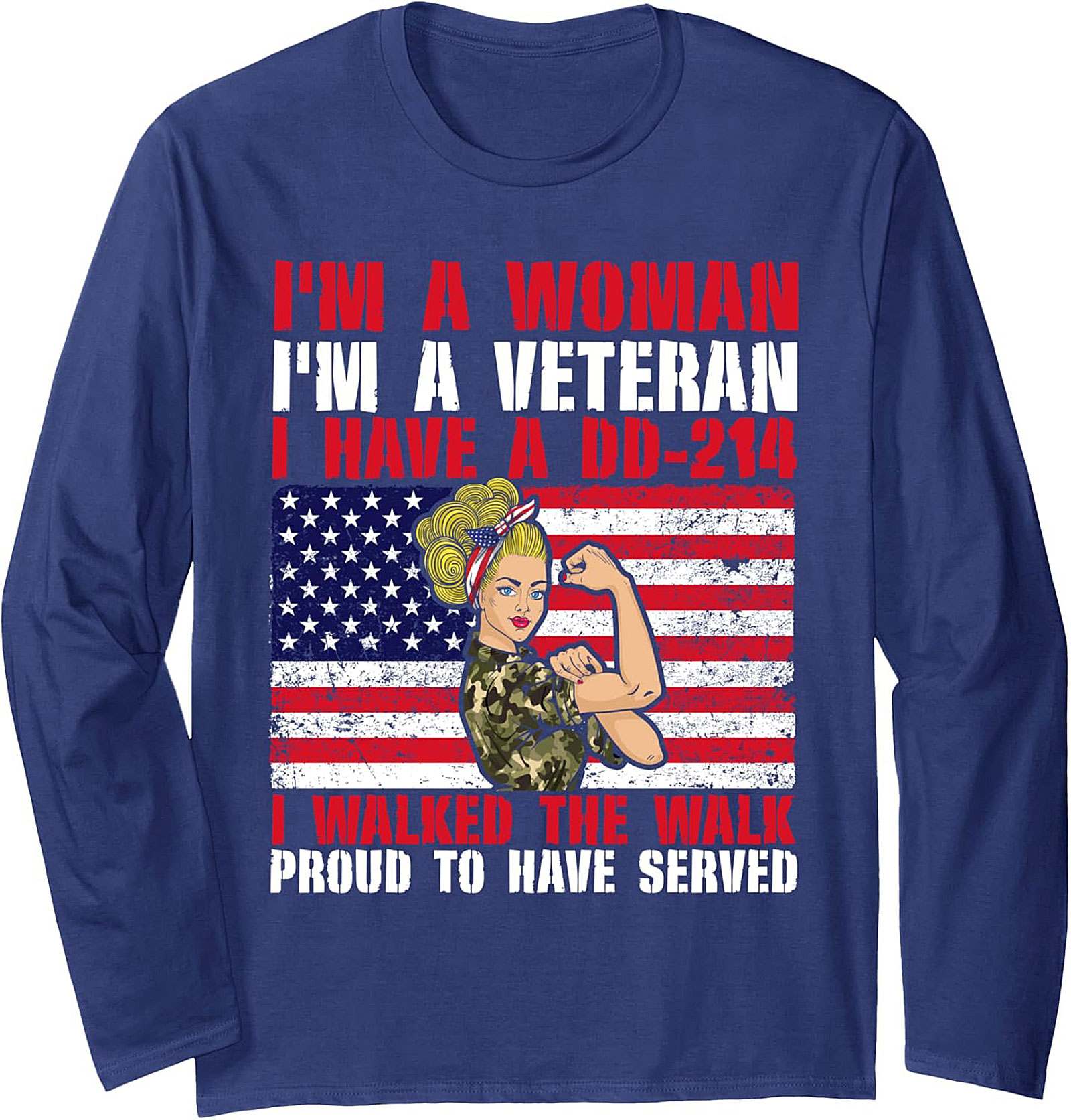DD-214 Female Veteran Graphic Sweatshirt | Proud to Have Served
