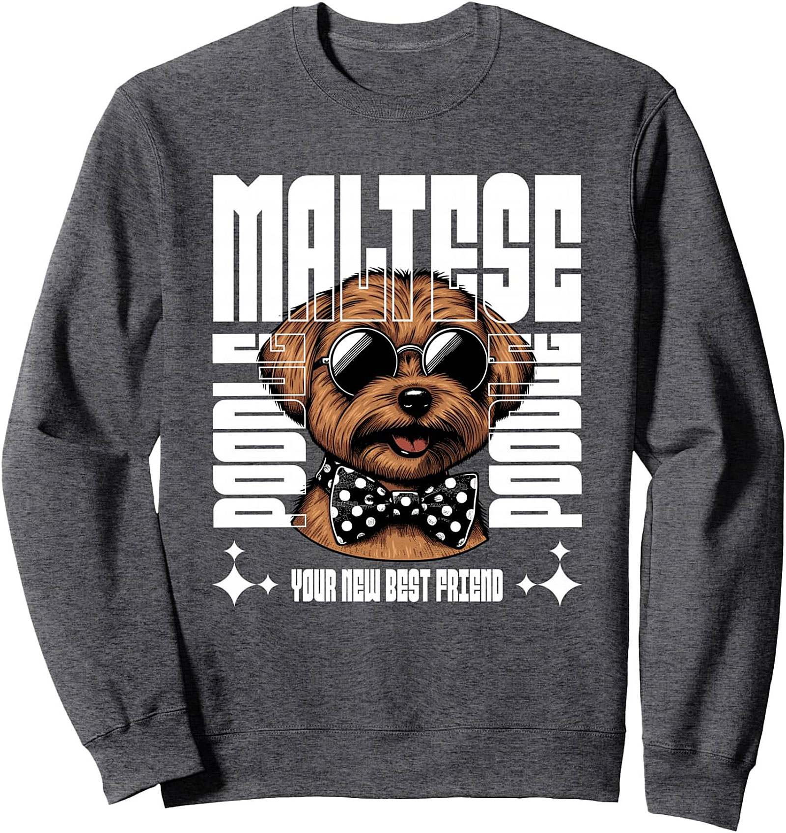 Stylish Maltipoo Crewneck Sweatshirt | Designer Dog Graphic Pullover
