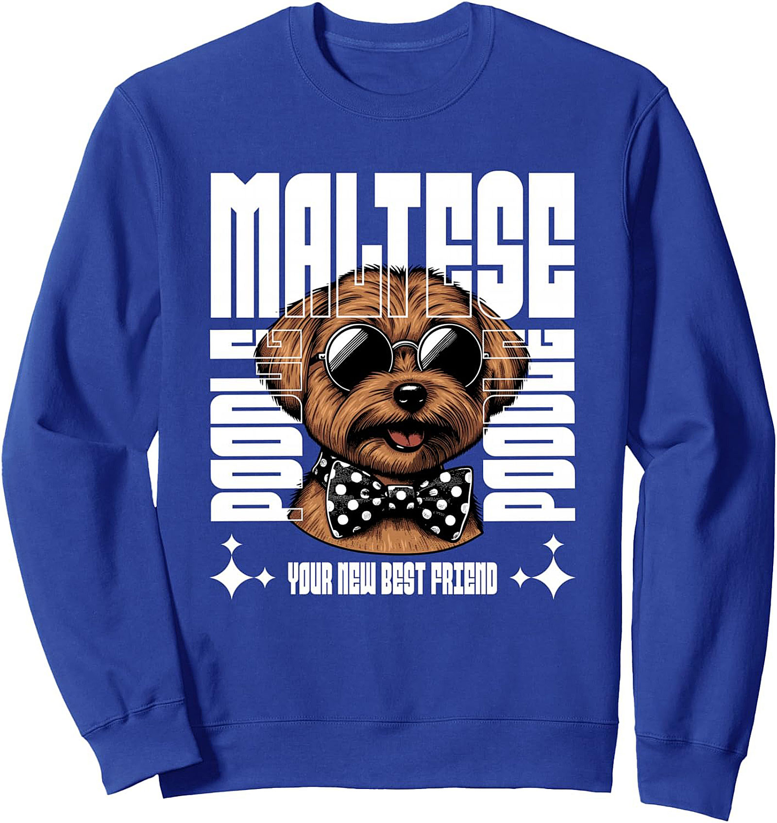Stylish Maltipoo Crewneck Sweatshirt | Designer Dog Graphic Pullover