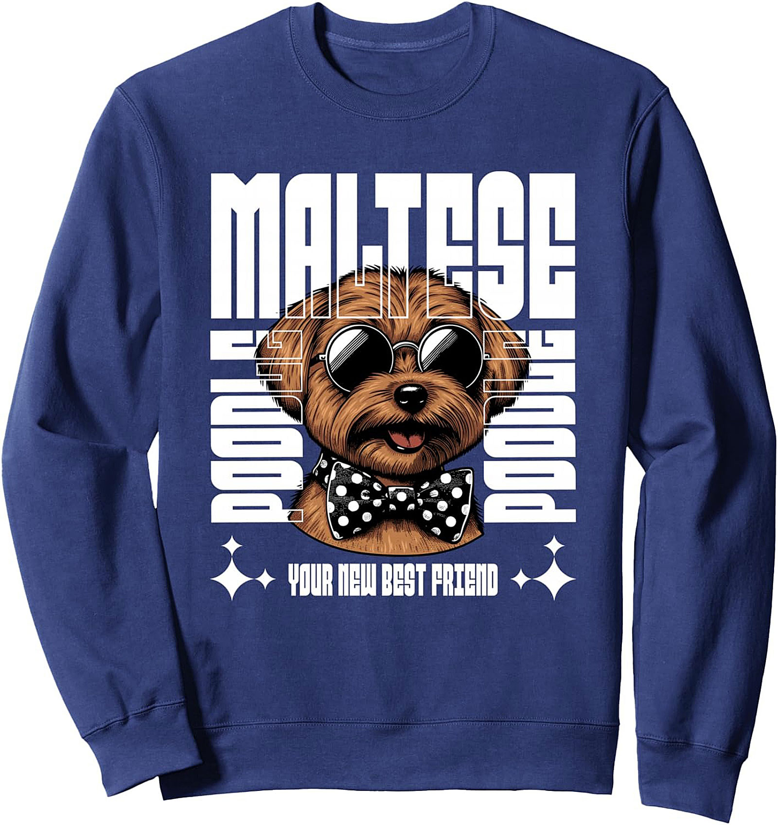 Stylish Maltipoo Crewneck Sweatshirt | Designer Dog Graphic Pullover