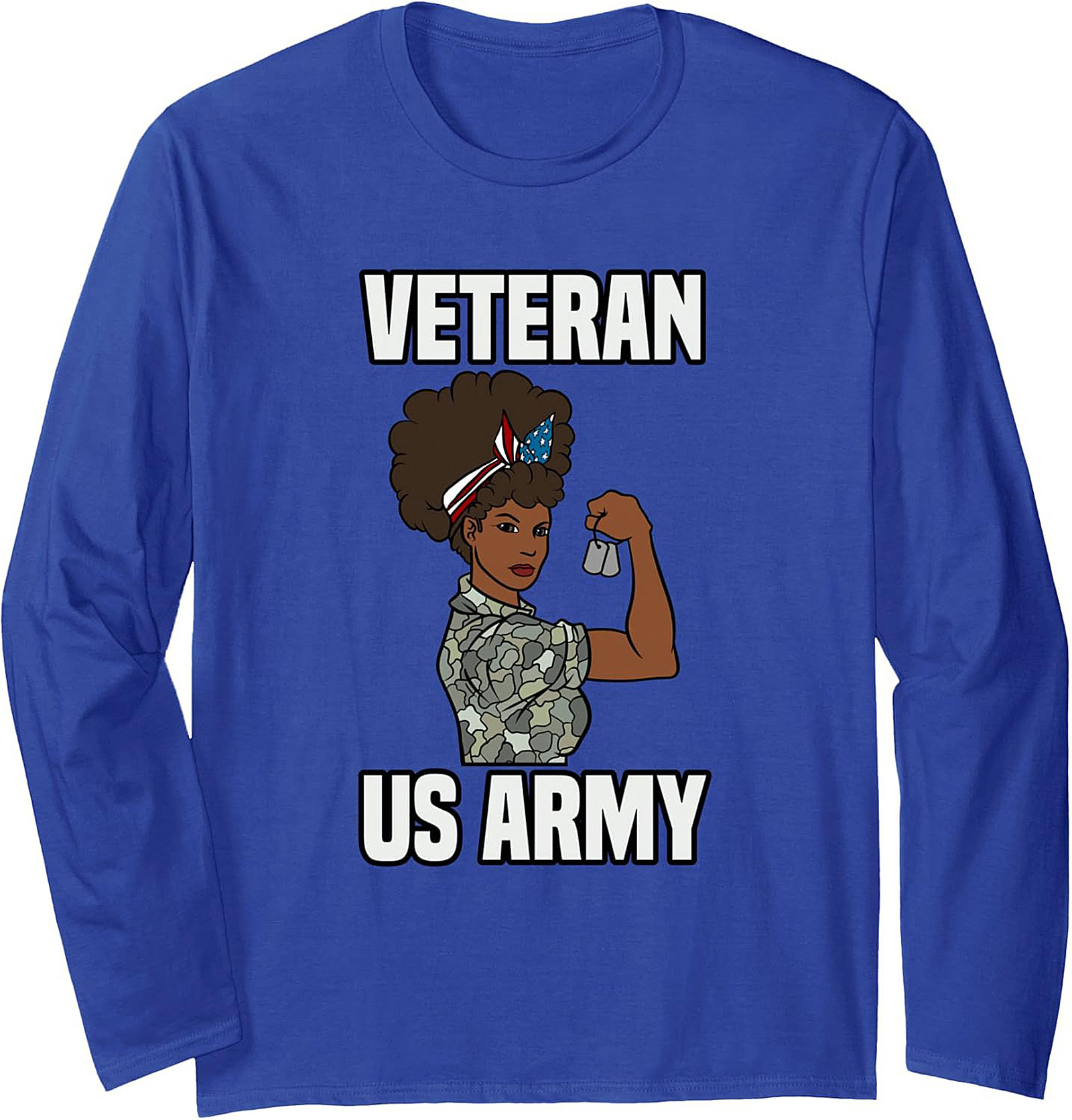 Black Female Veteran Crewneck Sweatshirt | US Army Pride