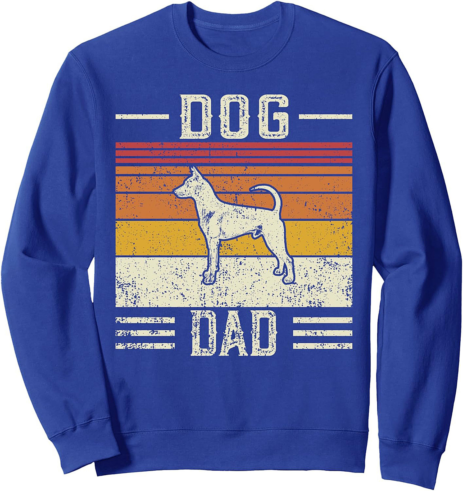 Vintage Dog Dad Crewneck Sweatshirt | Retro Sunset Pullover