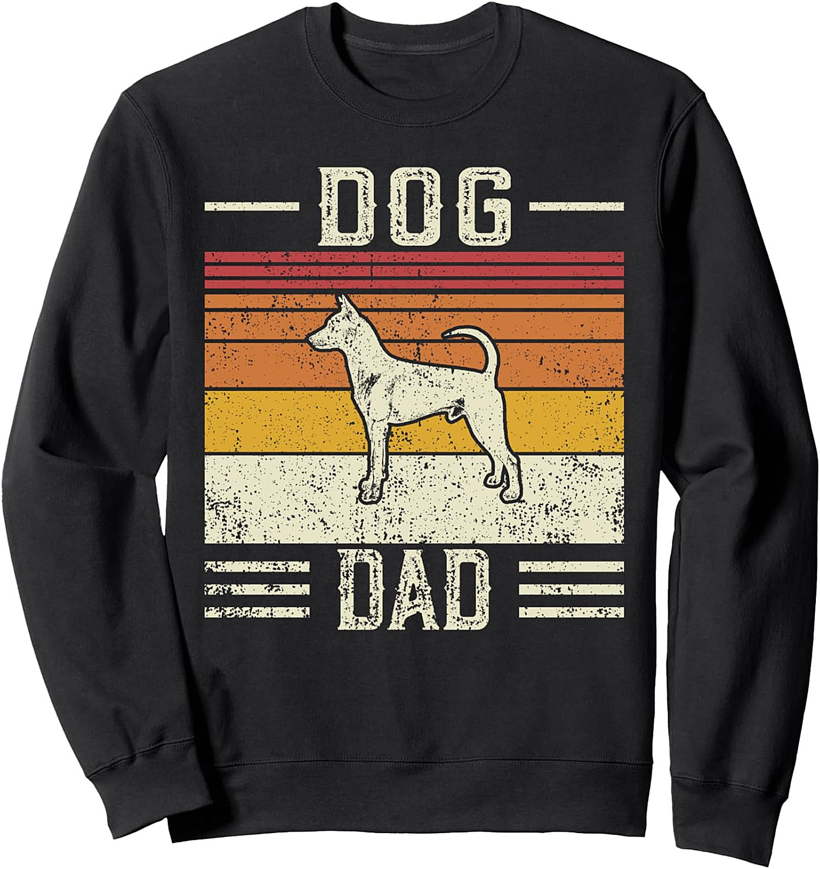 Vintage Dog Dad Crewneck Sweatshirt | Retro Sunset Pullover