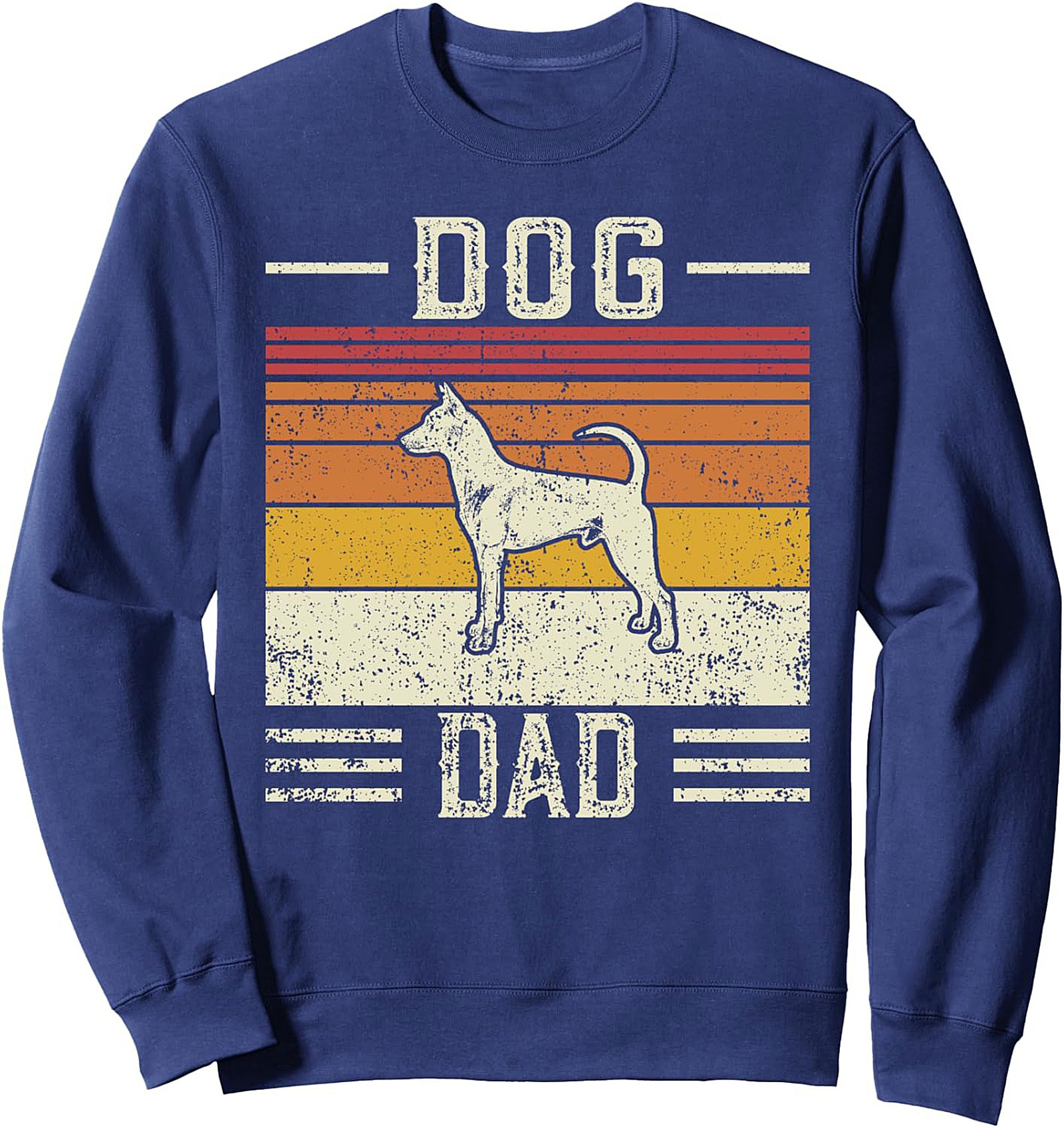 Vintage Dog Dad Crewneck Sweatshirt | Retro Sunset Pullover
