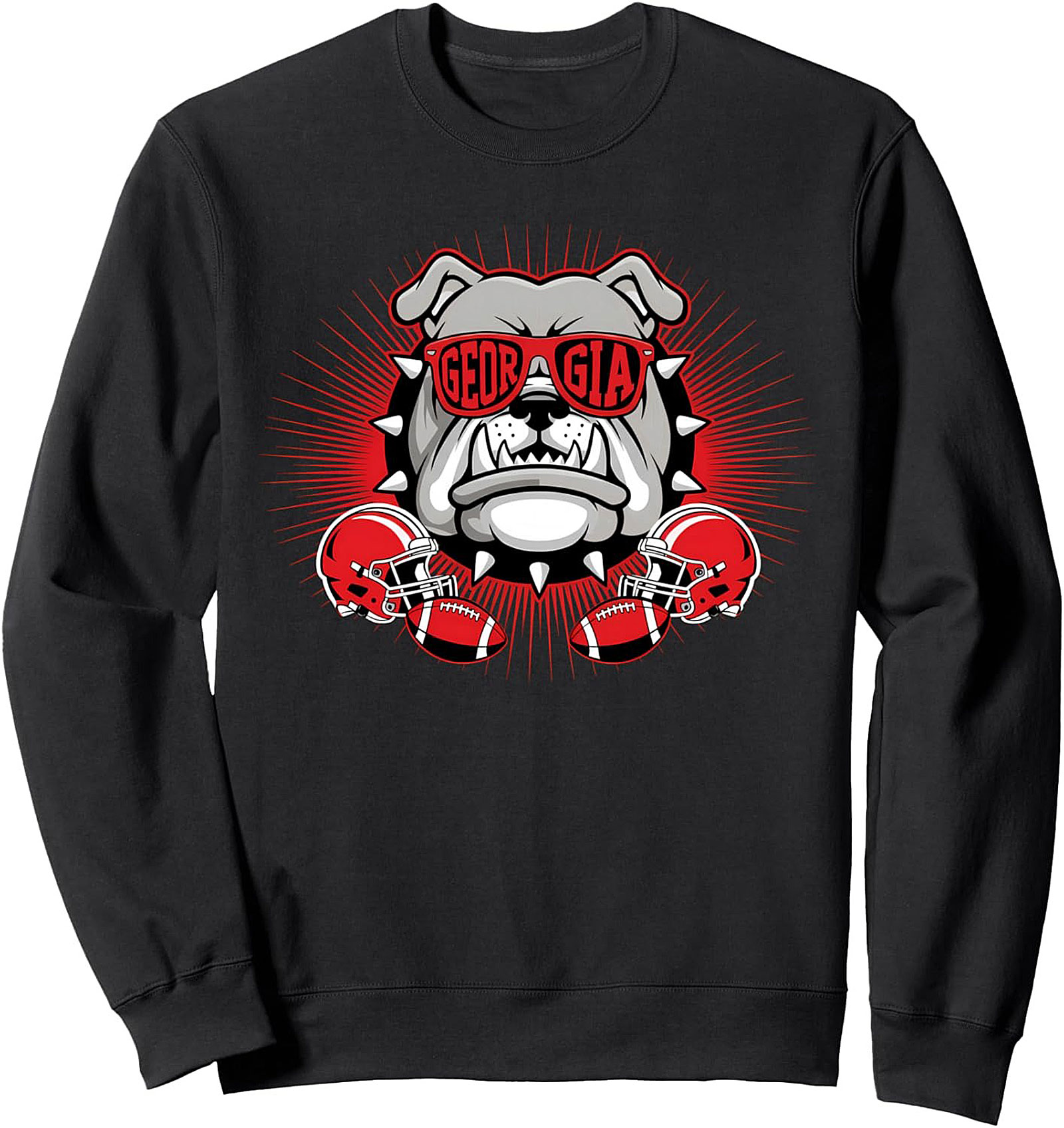 Georgia Bulldog Fan Crewneck Sweatshirt - Cool Mascot Pullover