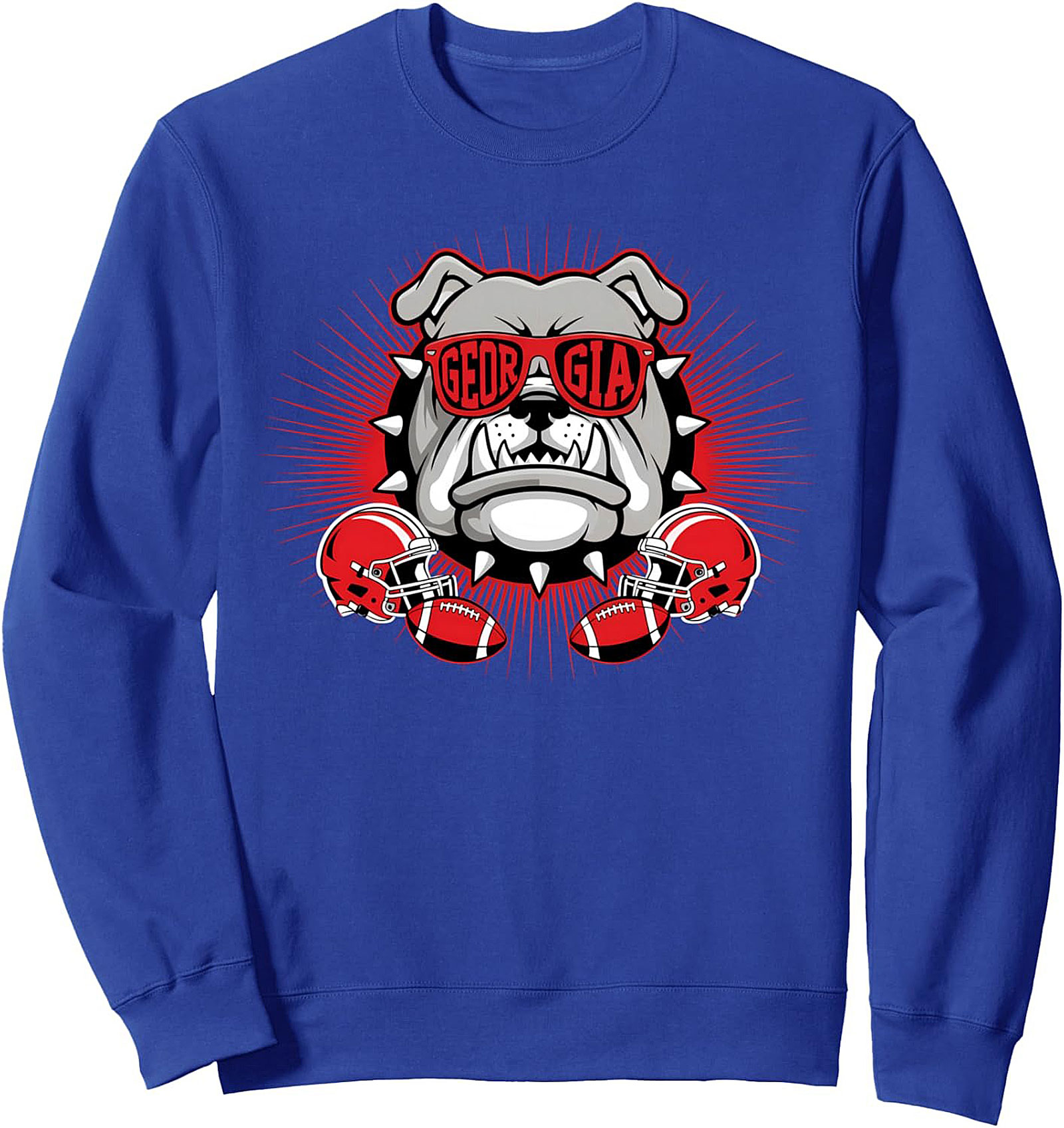 Georgia Bulldog Fan Crewneck Sweatshirt - Cool Mascot Pullover