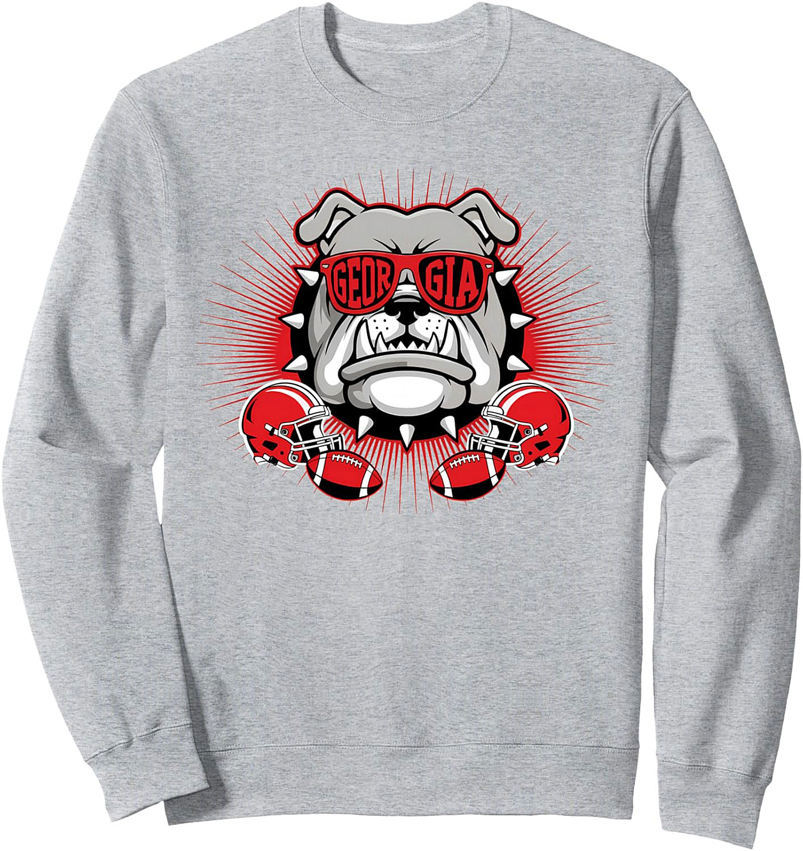 Georgia Bulldog Fan Crewneck Sweatshirt - Cool Mascot Pullover