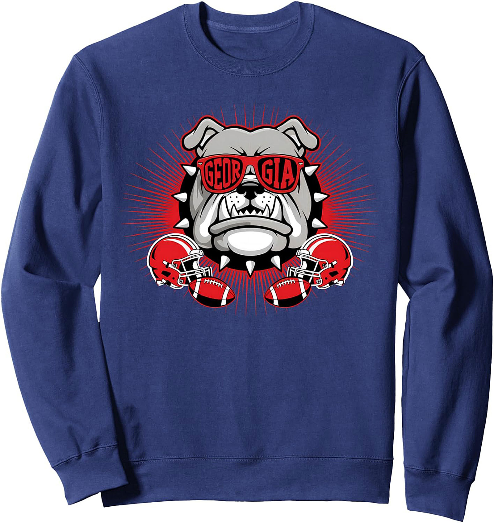 Georgia Bulldog Fan Crewneck Sweatshirt - Cool Mascot Pullover